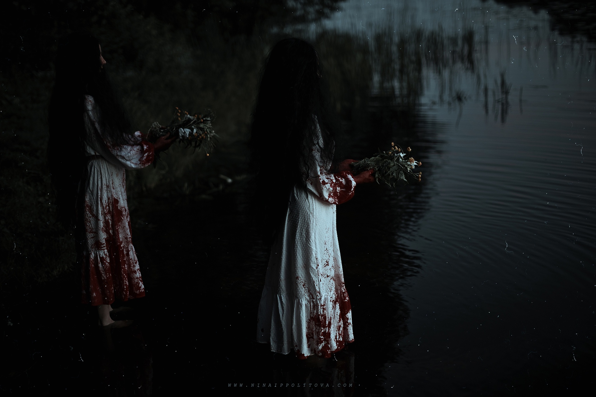 Two girls were sitting by the lake and performing fortune telling rituals... - The photo, PHOTOSESSION, Cosplay, Cosplayers, Slavic mythology, Mythology, The dead, The dead, Longpost