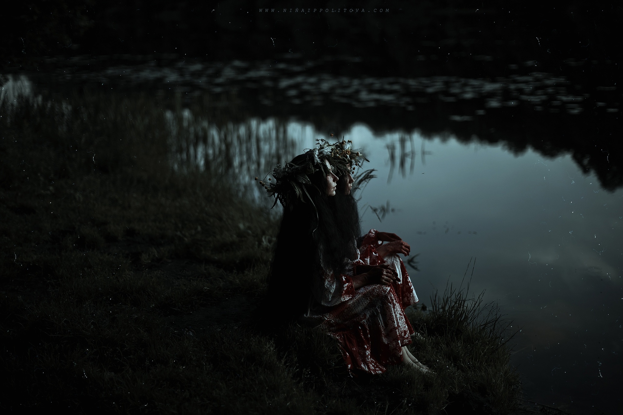 Two girls were sitting by the lake and performing fortune telling rituals... - The photo, PHOTOSESSION, Cosplay, Cosplayers, Slavic mythology, Mythology, The dead, The dead, Longpost