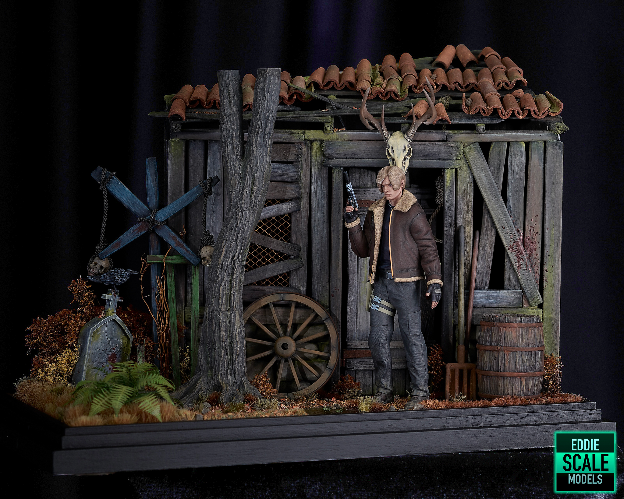 Remaster of the old version of the RE4 Remake diorama - My, 3D печать, Modeling, Scale model, Painting miniatures, Diorama, Leon Kennedy, Resident Evil 4 Remake, Stand modeling, 3D printer, Capcom, Collecting, Longpost