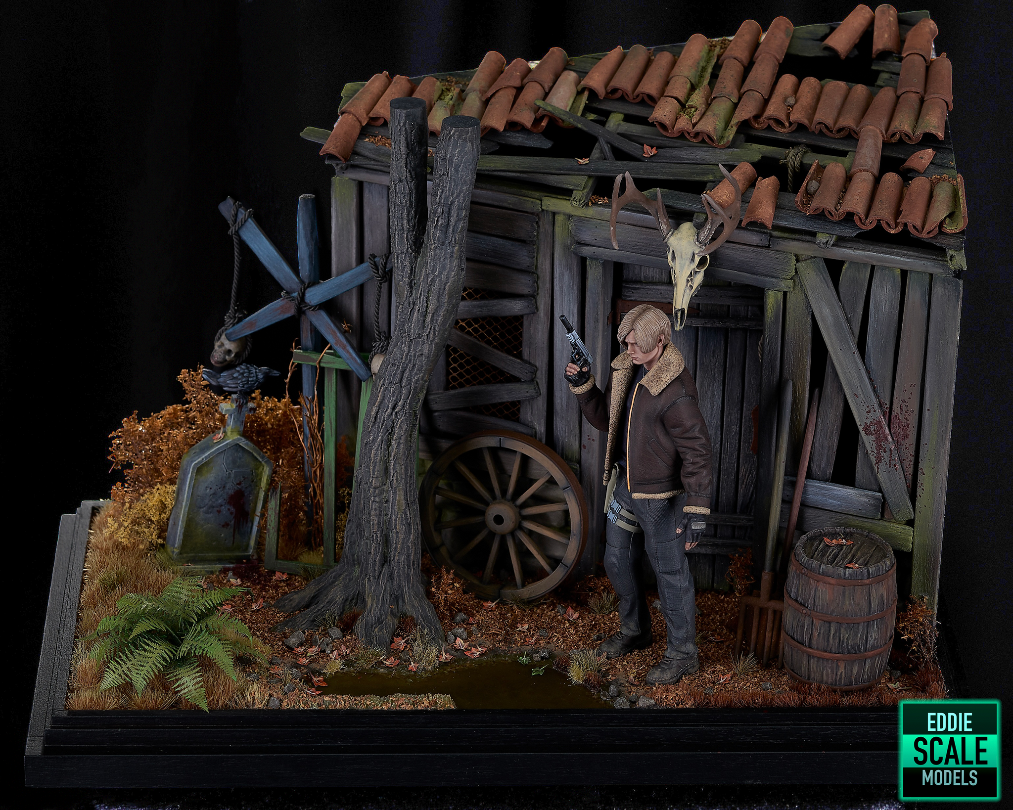 Remaster of the old version of the RE4 Remake diorama - My, 3D печать, Modeling, Scale model, Painting miniatures, Diorama, Leon Kennedy, Resident Evil 4 Remake, Stand modeling, 3D printer, Capcom, Collecting, Longpost