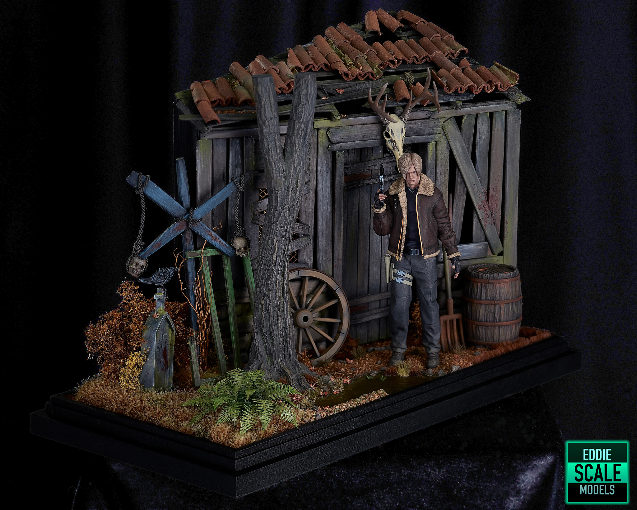 Remaster of the old version of the RE4 Remake diorama - My, 3D печать, Modeling, Scale model, Painting miniatures, Diorama, Leon Kennedy, Resident Evil 4 Remake, Stand modeling, 3D printer, Capcom, Collecting, Longpost