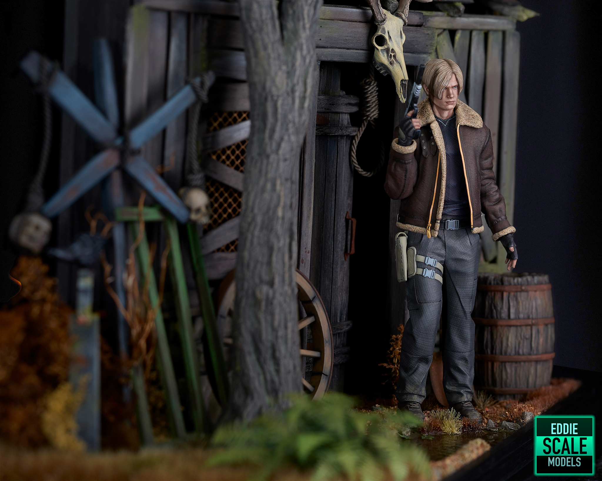 Remaster of the old version of the RE4 Remake diorama - My, 3D печать, Modeling, Scale model, Painting miniatures, Diorama, Leon Kennedy, Resident Evil 4 Remake, Stand modeling, 3D printer, Capcom, Collecting, Longpost