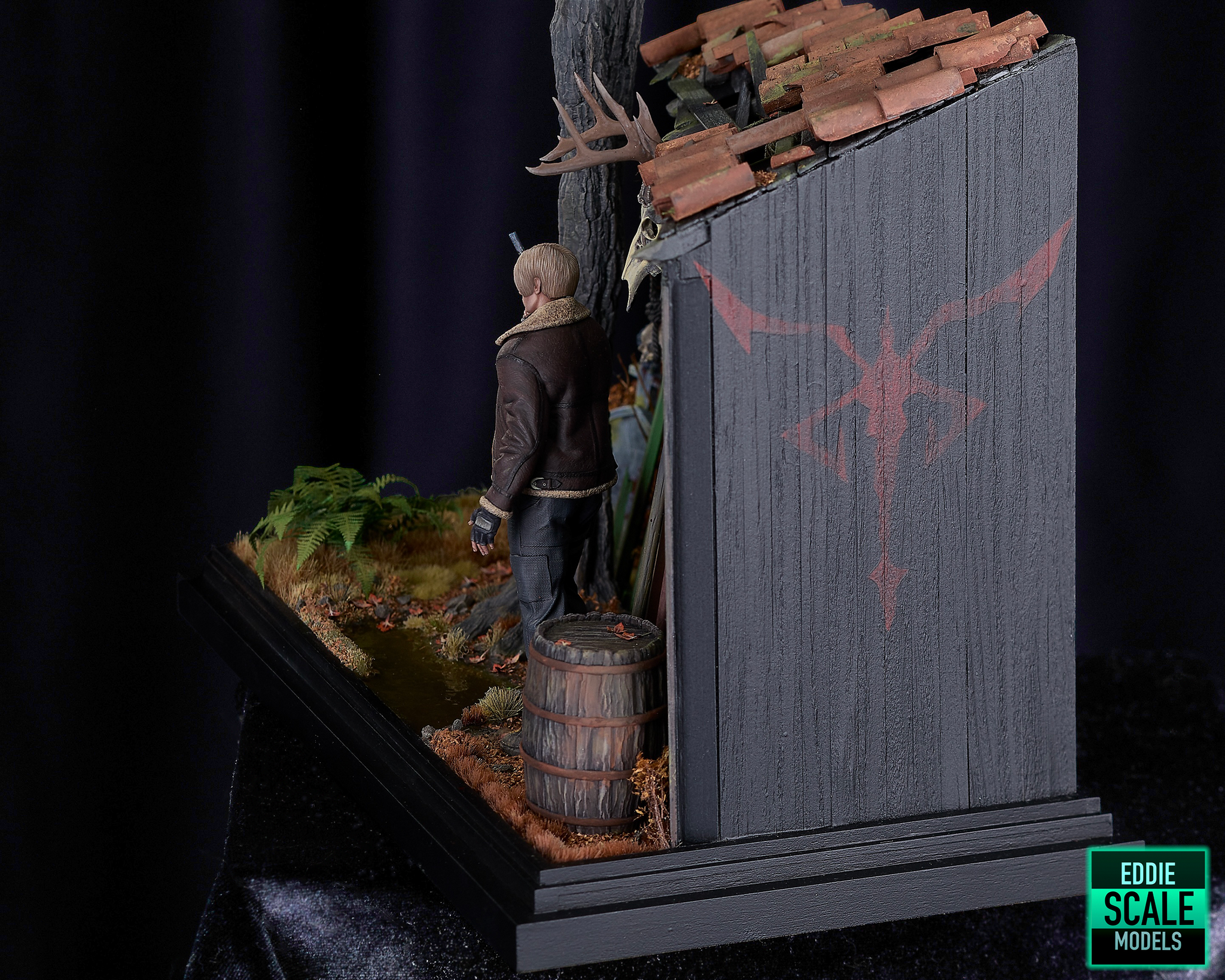 Remaster of the old version of the RE4 Remake diorama - My, 3D печать, Modeling, Scale model, Painting miniatures, Diorama, Leon Kennedy, Resident Evil 4 Remake, Stand modeling, 3D printer, Capcom, Collecting, Longpost