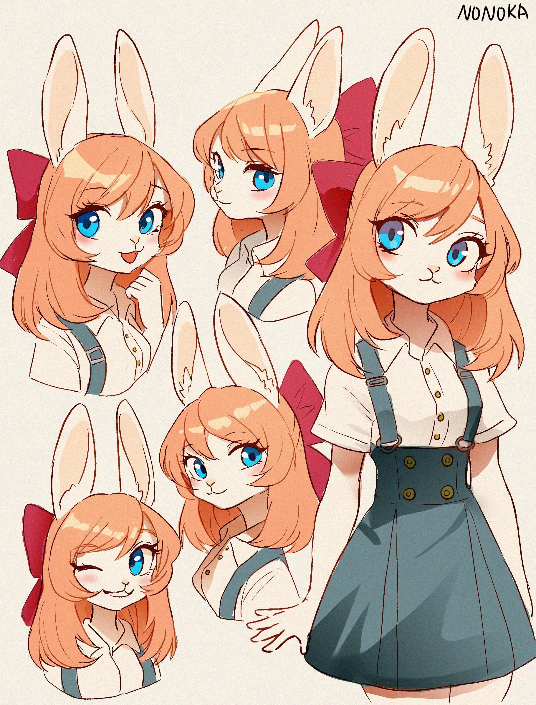 Girls - Furry, Anthro, Art, Furry goat, Furry fox, Furry canine, Furry lion, Furry rabbit, Longpost, Nonoka917