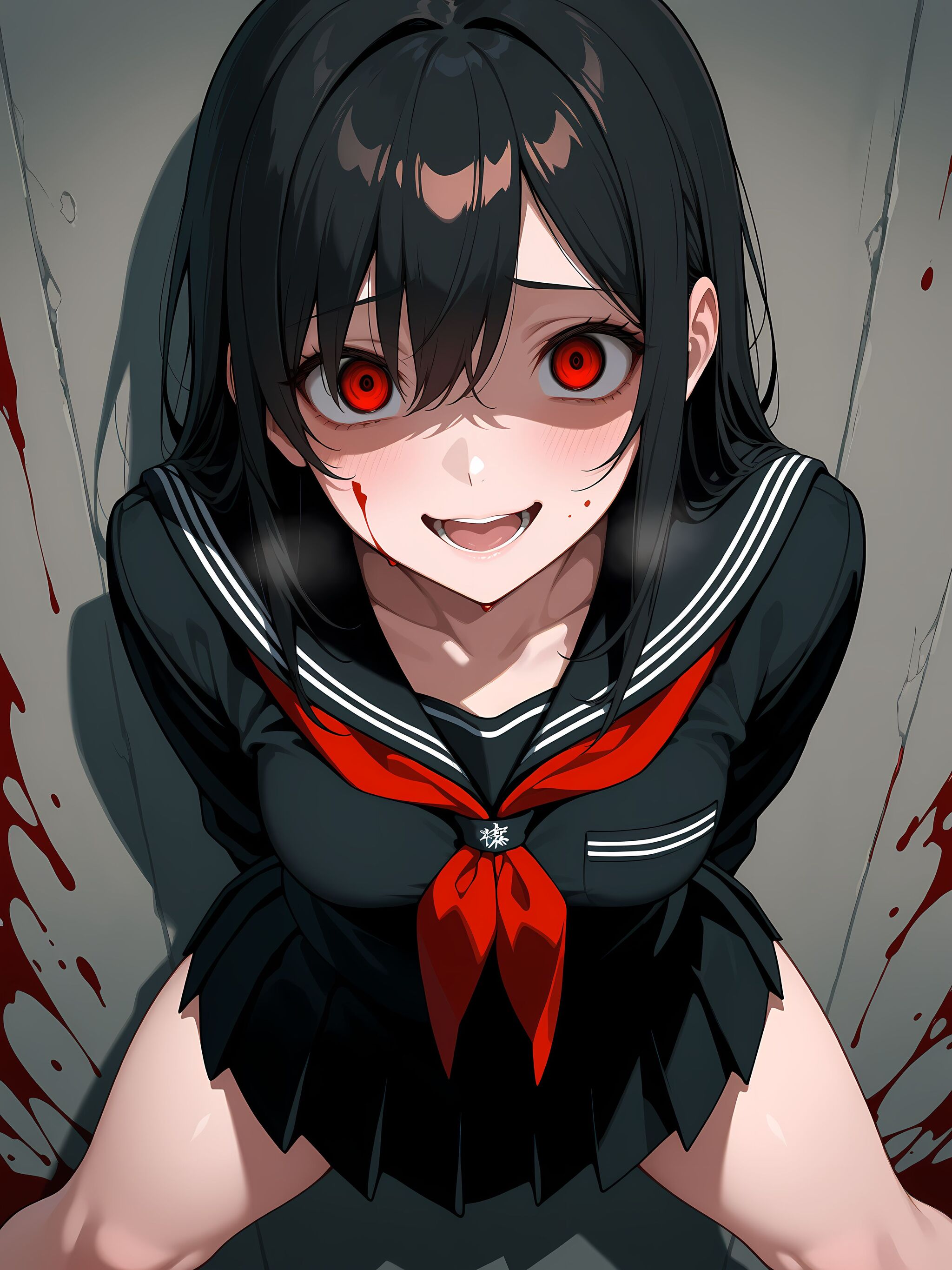 A little bit yandere - My, Neural network art, Stable diffusion, Girls, Anime, Anime art, Longpost