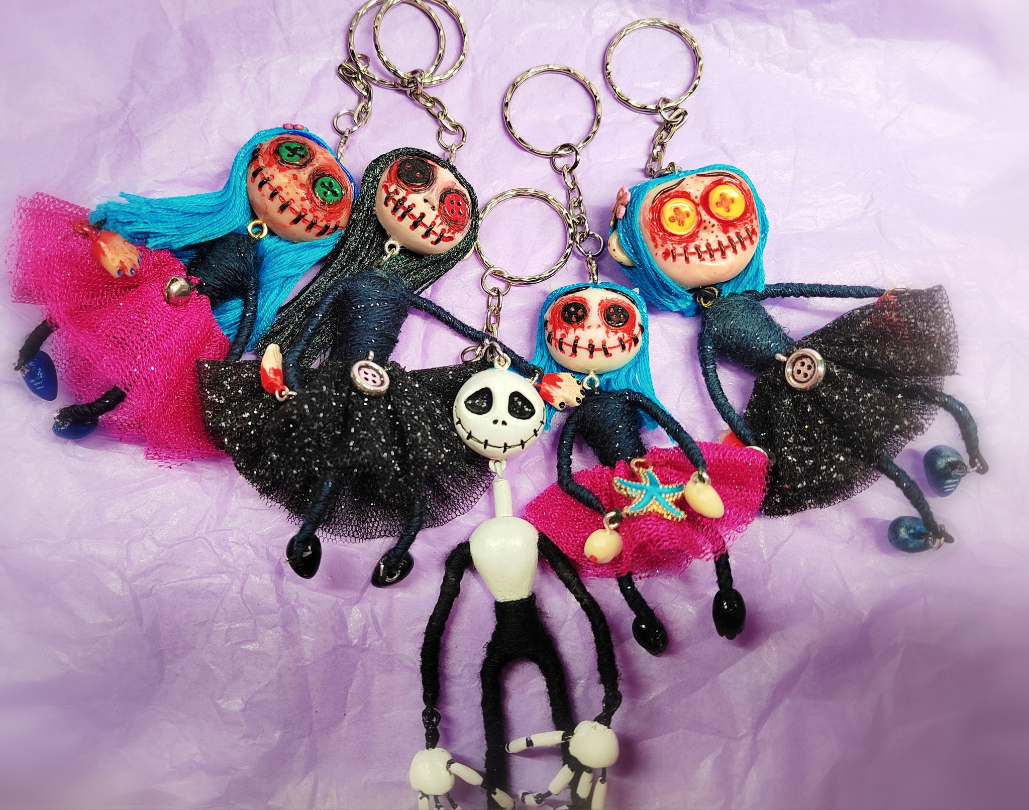 Keychains - My, Handmade, Needlework without process, Creation, Art, Presents, New Year, Doll, Keychain, Art, Crafts, Miniature, Mixed media