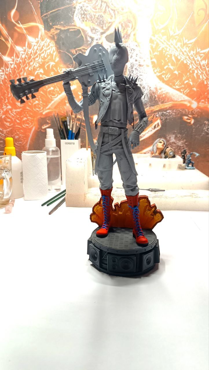 Spider Punk - My, Painting, 3D печать, 3D printer, Figurines, 3D, Spider, Painting, Spiderman, Marvel, Painting miniatures, Punks, Punk rock, Longpost