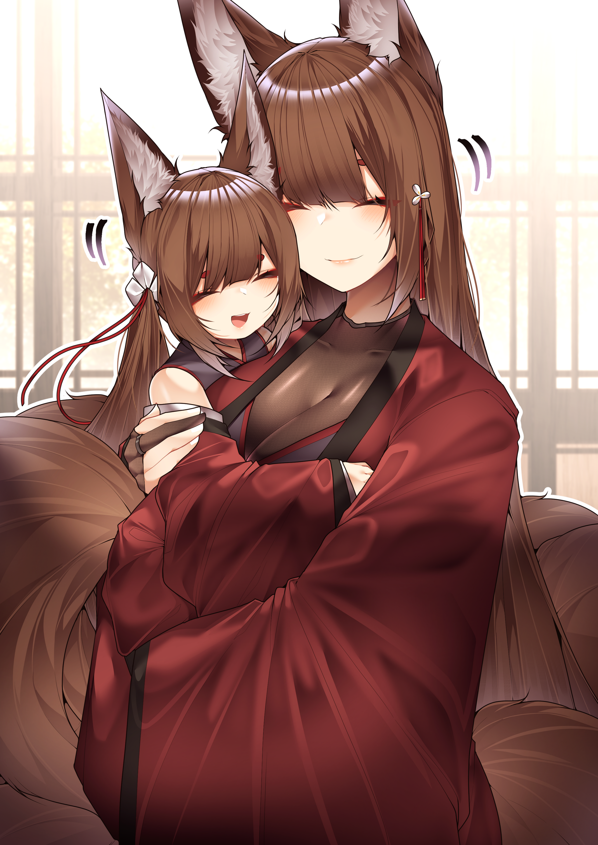 Post #12125092 - Samip, Art, Anime, Anime art, Azur lane, Animal ears, Tail, Kitsune, Amagi, Reply to post