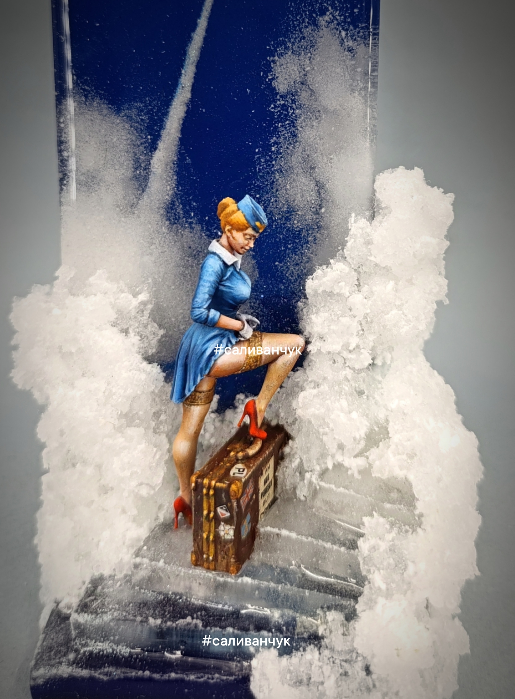 Post #12126610 - My, Presents, Needlework without process, Secret Santa, Romance, Aviation, Stewardess, Collecting, Scale model, Airplane, Sky, Travels, Pin up, Russia, Christmas decorations, Children, Presentation, Interior