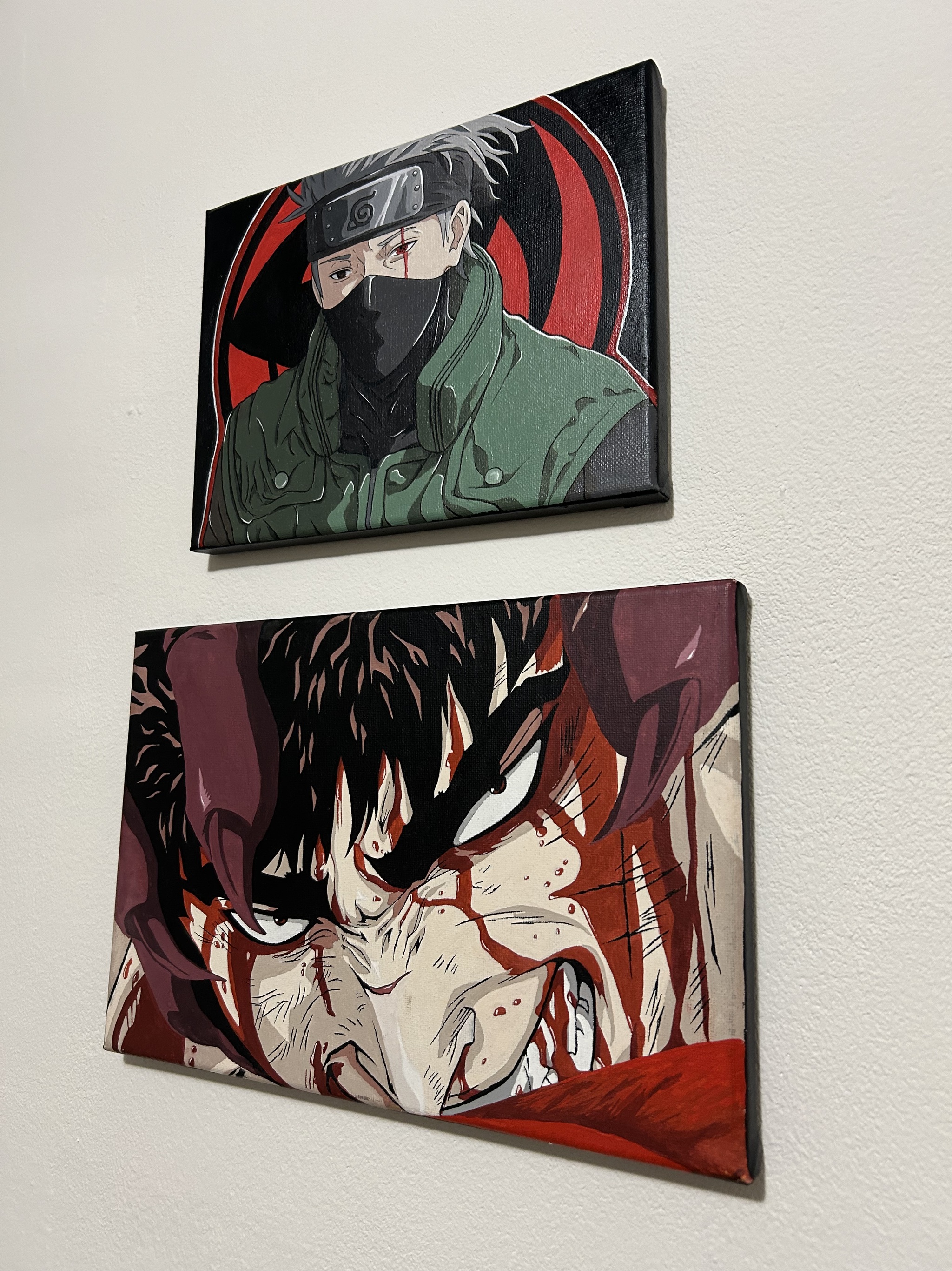 Kakashi Hatake - My, Anime, Anime art, Naruto, Kakashi Hatake, Canvas, Acrylic, Berserk