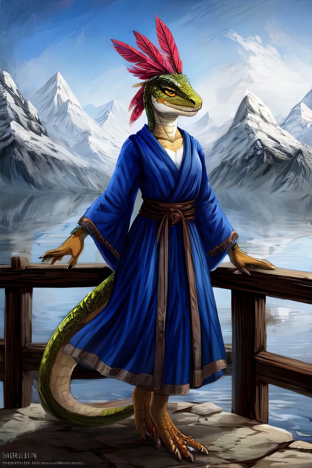 Фурри арт от Wolfmks #342 beauties of the black marsh - Моё, Арты нейросетей, Фурри, Furry Art, Furry lizard, The Elder Scrolls V: Skyrim, Аргониане, Обои на телефон, Длиннопост