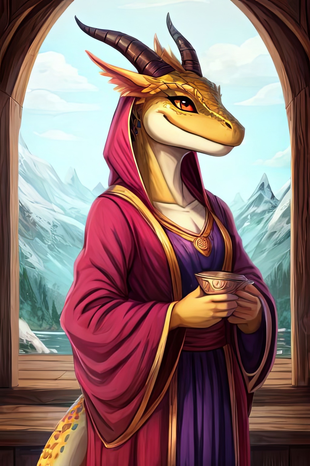 Фурри арт от Wolfmks #342 beauties of the black marsh - Моё, Арты нейросетей, Фурри, Furry Art, Furry lizard, The Elder Scrolls V: Skyrim, Аргониане, Обои на телефон, Длиннопост