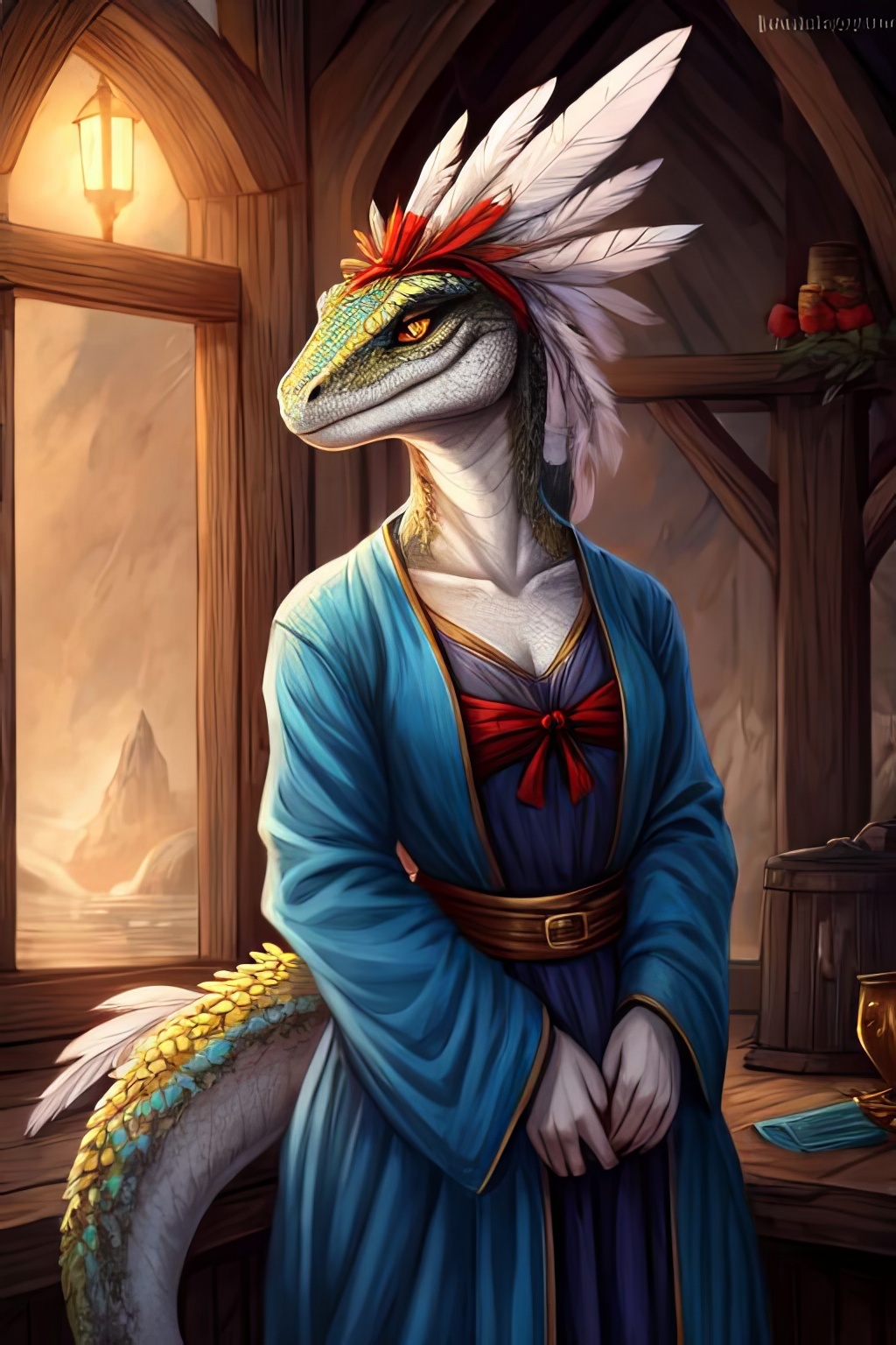 Фурри арт от Wolfmks #342 beauties of the black marsh - Моё, Арты нейросетей, Фурри, Furry Art, Furry lizard, The Elder Scrolls V: Skyrim, Аргониане, Обои на телефон, Длиннопост