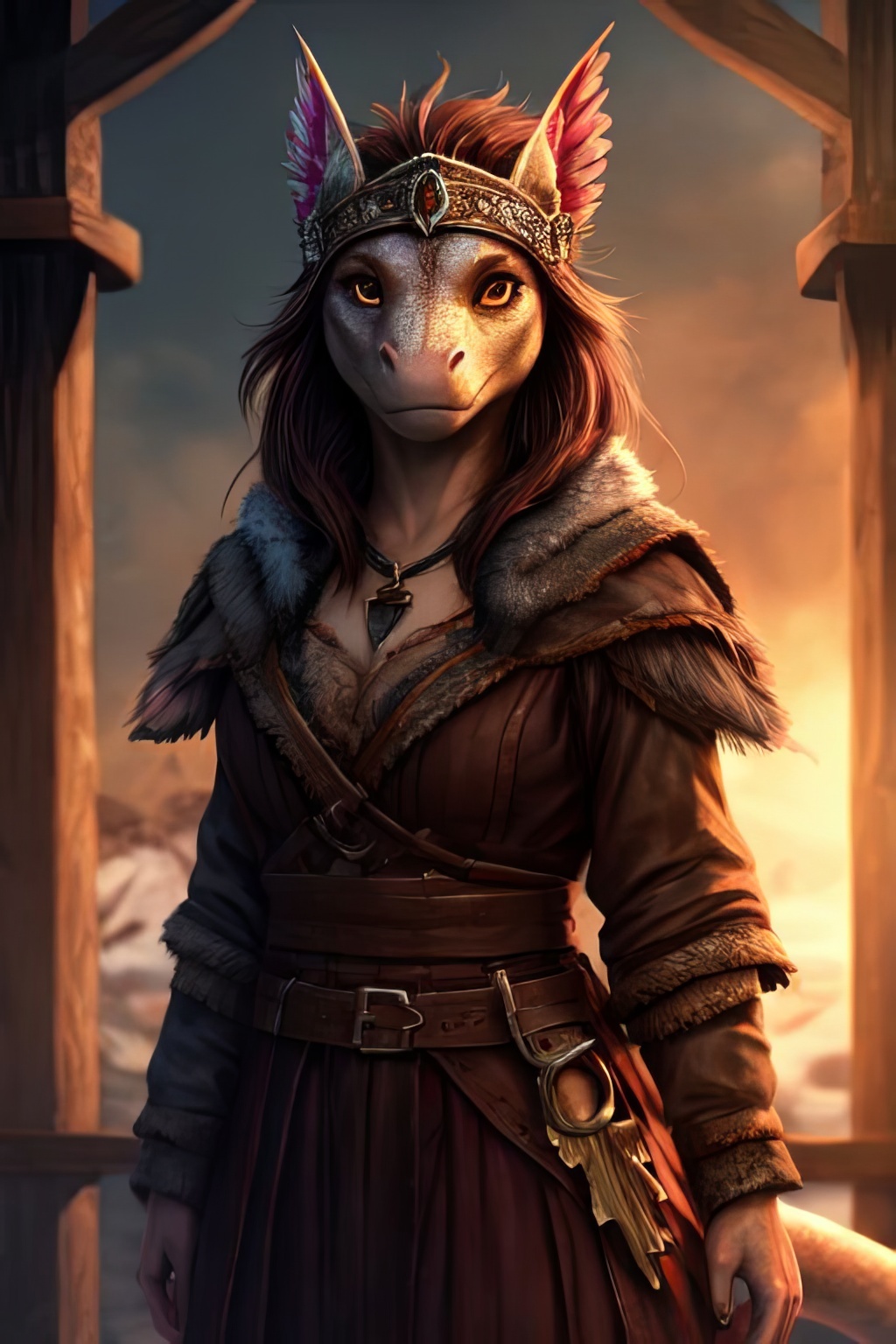 Фурри арт от Wolfmks #342 beauties of the black marsh - Моё, Арты нейросетей, Фурри, Furry Art, Furry lizard, The Elder Scrolls V: Skyrim, Аргониане, Обои на телефон, Длиннопост