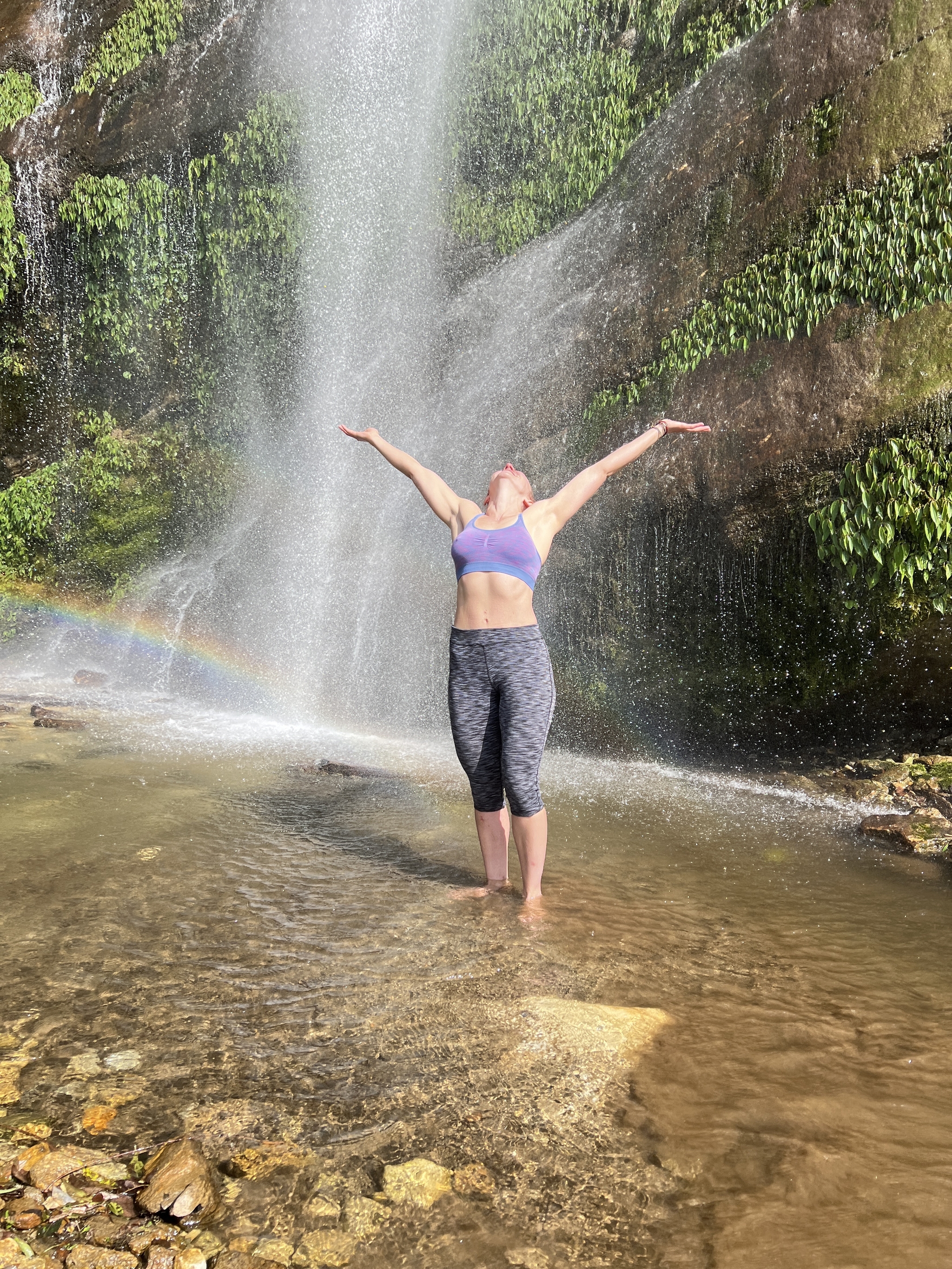 Post #12130500 - My, The mountains, Waterfall, Rainbow, Happiness, Girls, Nature, The photo