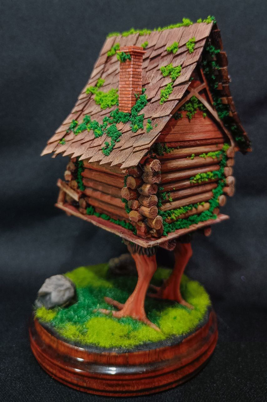 Post #12131075 - My, Hobby, Modeling, Wooden house, Tree, Painting, Painting miniatures, Stand modeling, Scale model, Miniature, Longpost