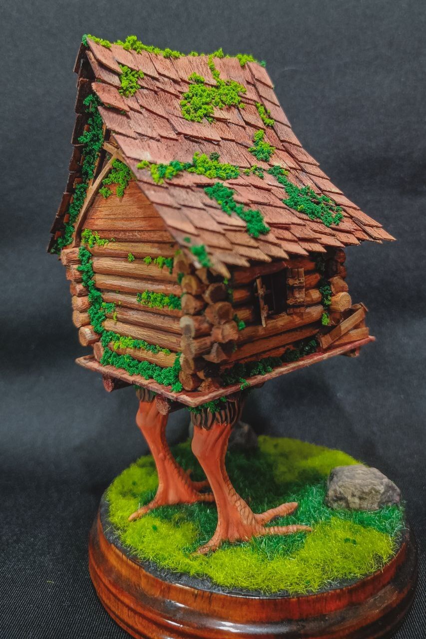 Post #12131075 - My, Hobby, Modeling, Wooden house, Tree, Painting, Painting miniatures, Stand modeling, Scale model, Miniature, Longpost