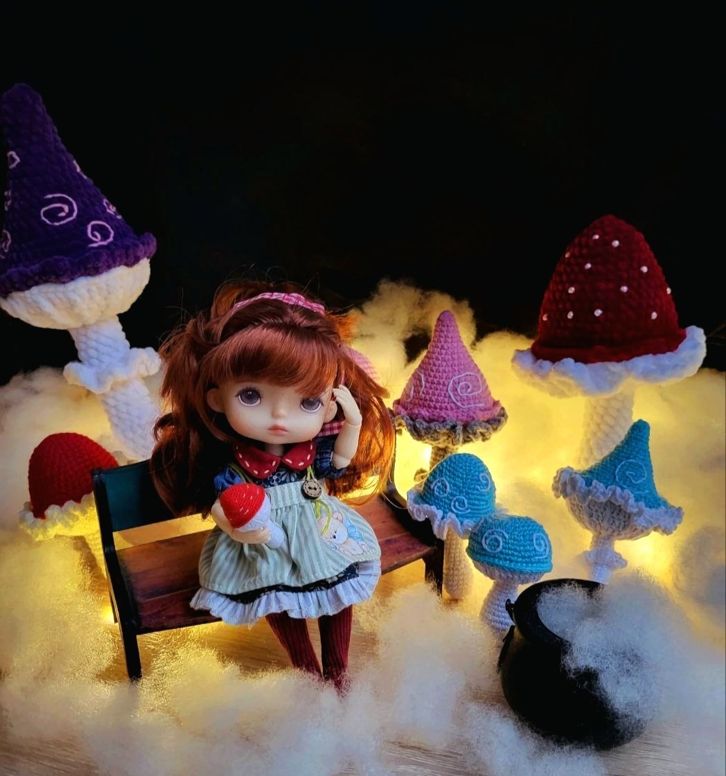 Post #12131853 - Crochet, Amigurumi, Knitted toys, Fantasy, Fly agaric, Magic mushrooms, Story, Doll, My