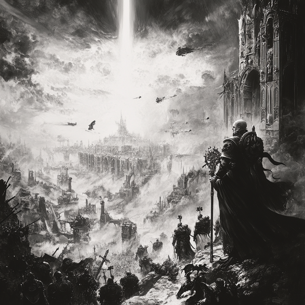 The Age of Strife in Warhammer 40,000: The Fall of Mankind and the Hope of the Imperium - My, Lore of the universe, Warhammer 40k, Warhammer, Artificial Intelligence, Нейронные сети, Suno, Neuromusic, Video, Vertical video, Longpost