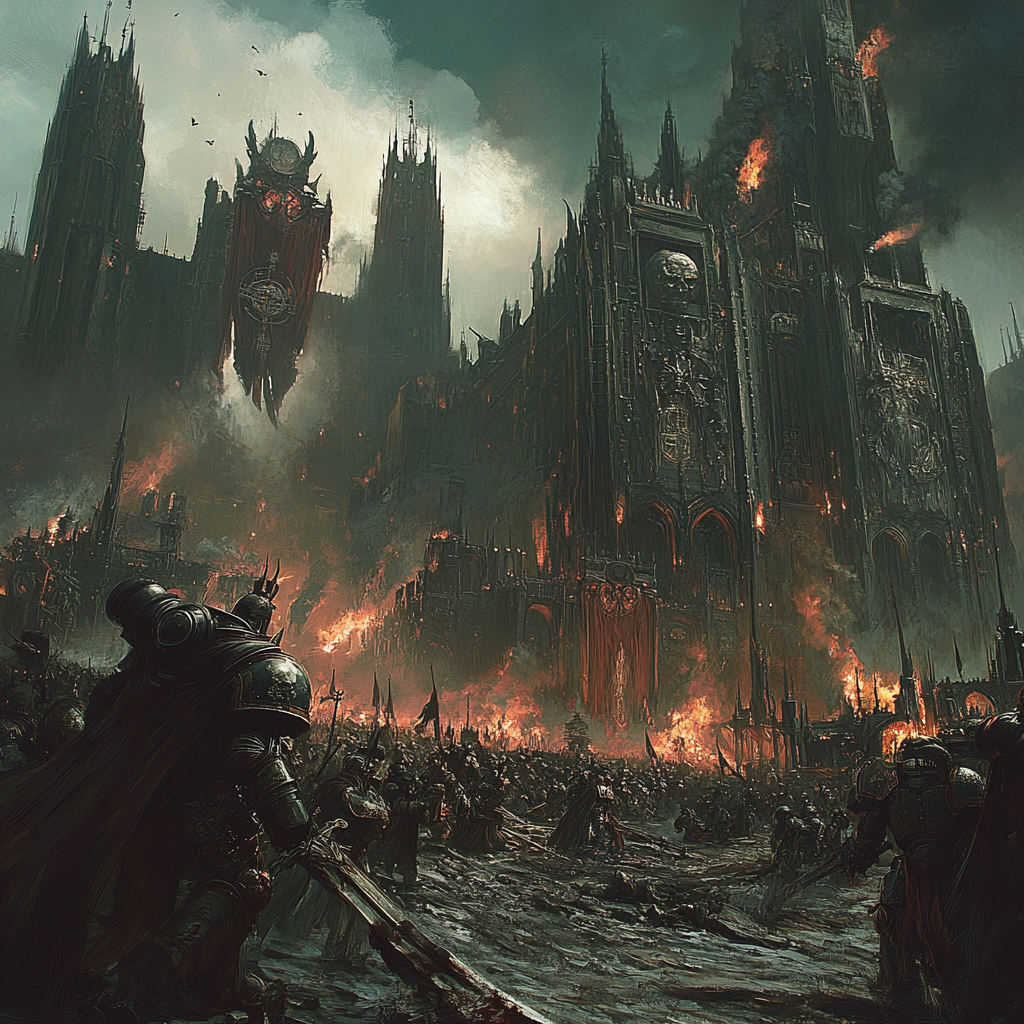 The Age of Strife in Warhammer 40,000: The Fall of Mankind and the Hope of the Imperium - My, Lore of the universe, Warhammer 40k, Warhammer, Artificial Intelligence, Нейронные сети, Suno, Neuromusic, Video, Vertical video, Longpost