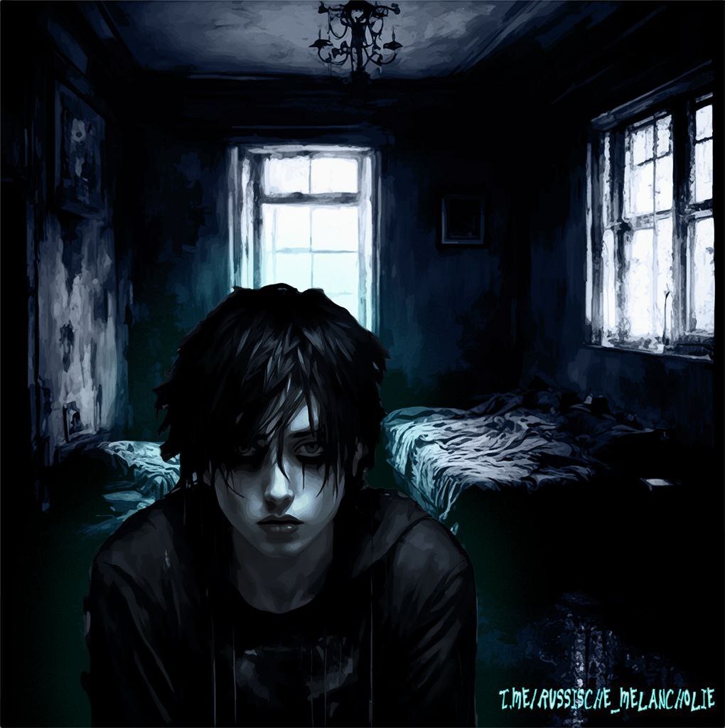 Art dark room - My, Illustrations, Hickey, Emo, Dead inside