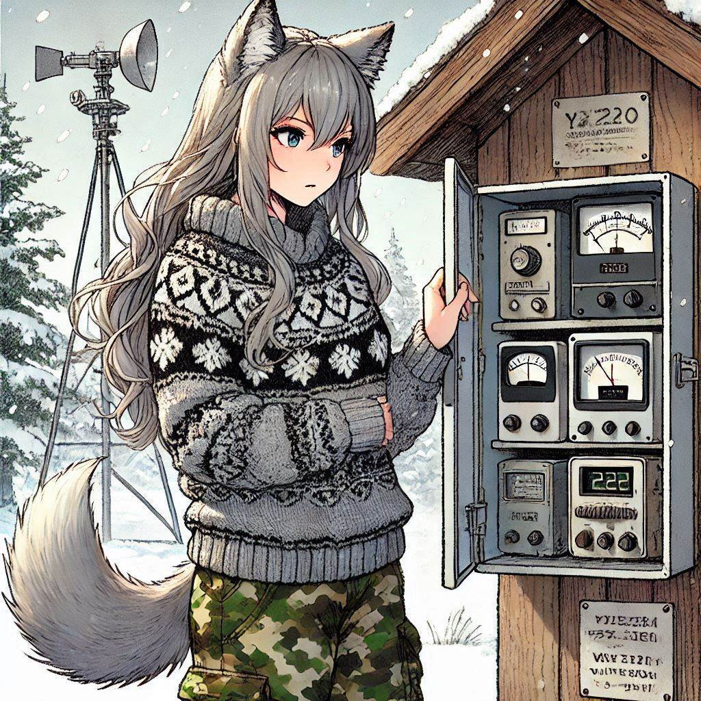 Helga, Snow and Jam - My, Neural network art, Нейронные сети, Art, Girls, Anime art, Anime, Original character, Animal ears, Tail, Snow, Winter, Ginger & White, Longpost