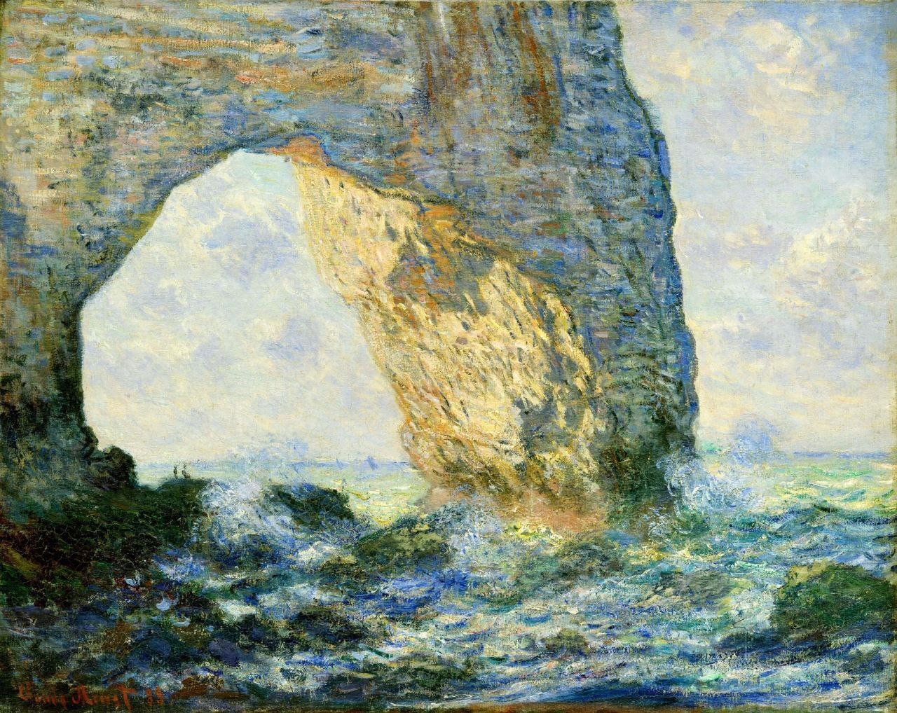 Painting by Claude Monet - My, Oil painting, Art, Artist, beauty, Impressionism, Claude Monet, Modern Art, Canvas, Painting, Nature, The rocks, France