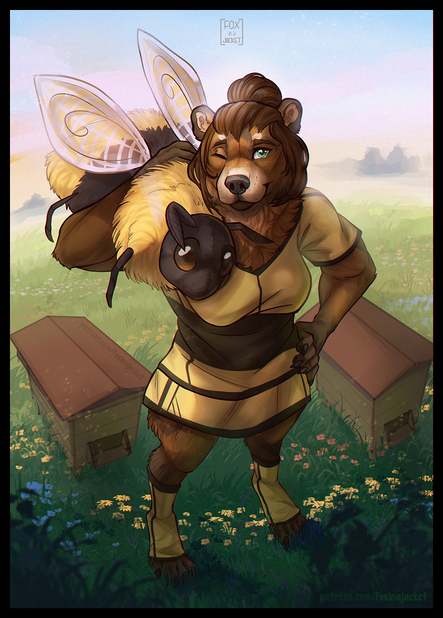 Large striped fly - Furry, Anthro, Anabel, Furry Bear, Apiary, Bees