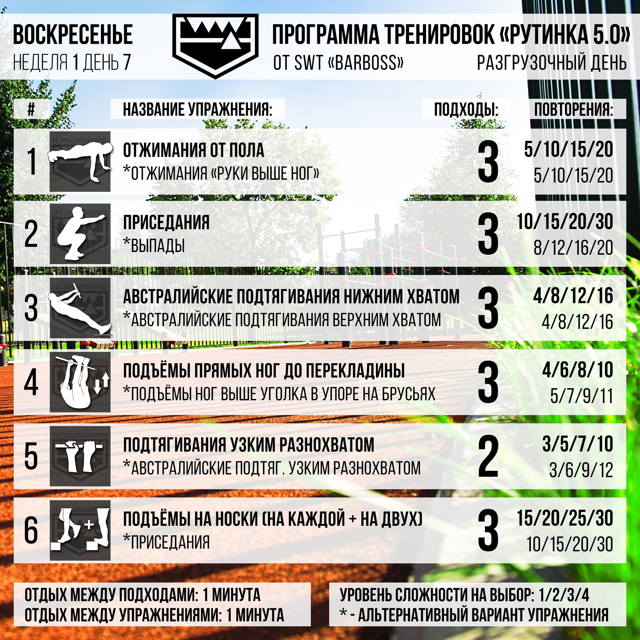 Training program Routine - My, Workout, Workout, Exercises, Horizontal bar, Pull-ups, Push ups, Squats, Training program