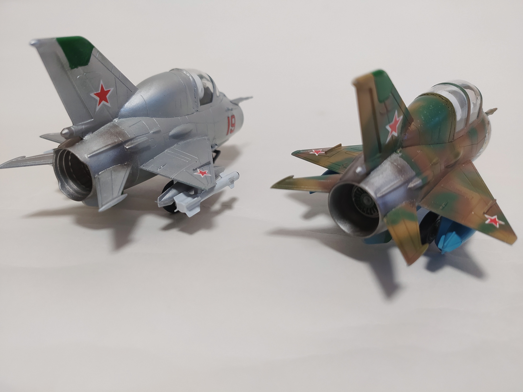 MiG-21 UM and MiG-21 SM. Toys on the LC - My, Scale model, Stand modeling, Modeling, Collecting, New Year, Christmas decorations, Longpost