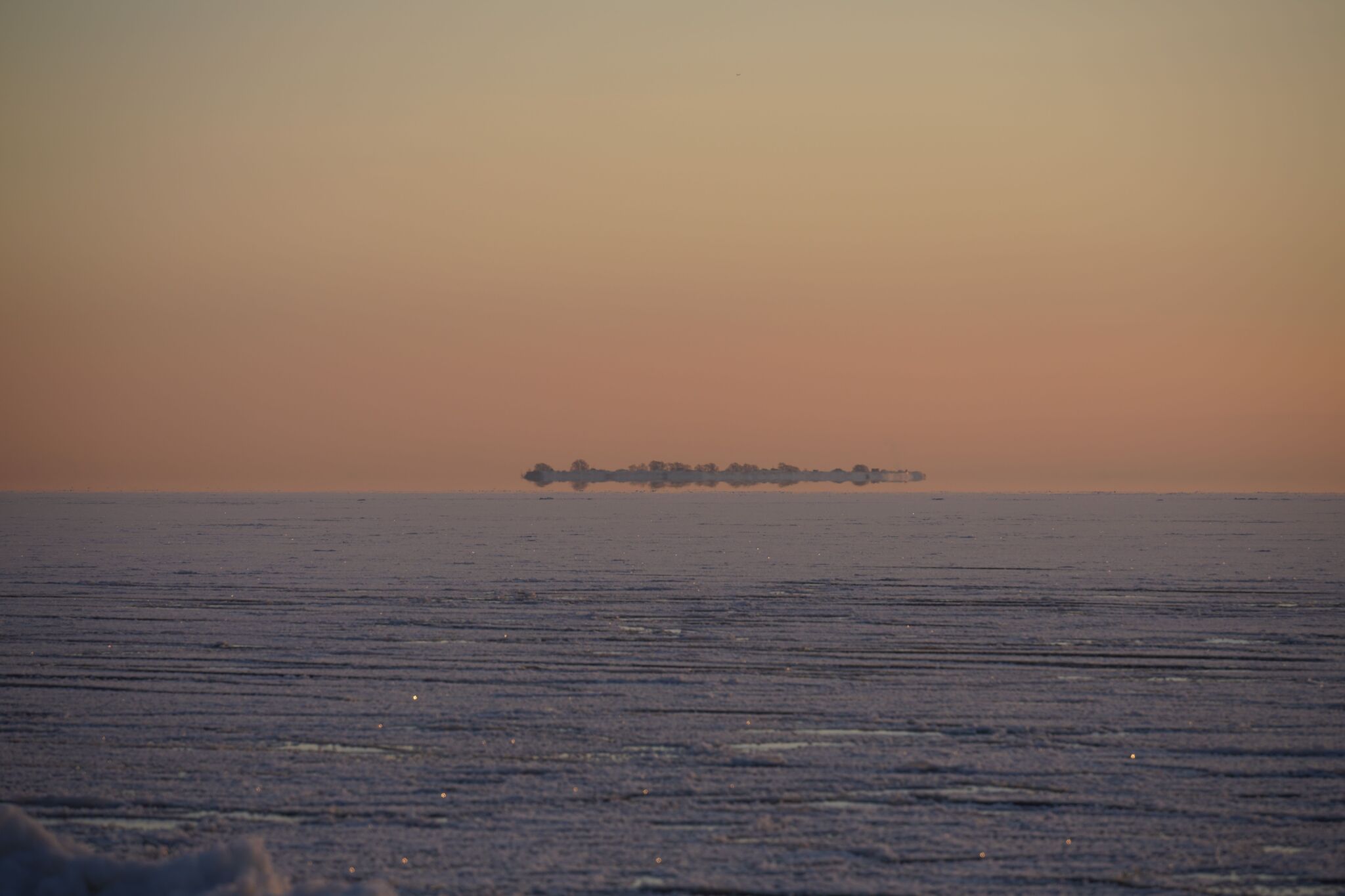 Mirages of the Gulf of Finland...December - My, The photo, Saint Petersburg, Sunset, The Gulf of Finland, Longpost