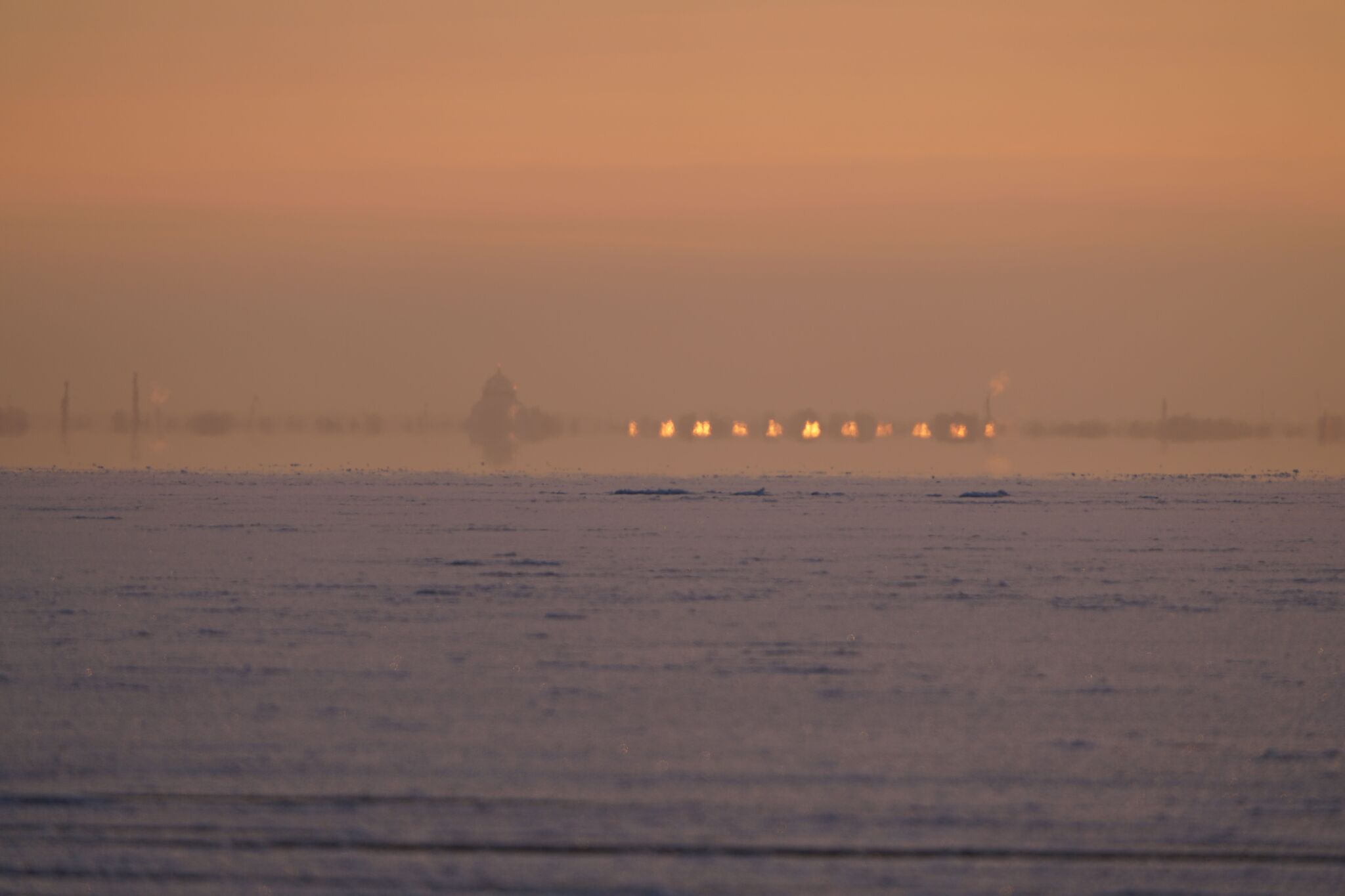 Mirages of the Gulf of Finland...December - My, The photo, Saint Petersburg, Sunset, The Gulf of Finland, Longpost