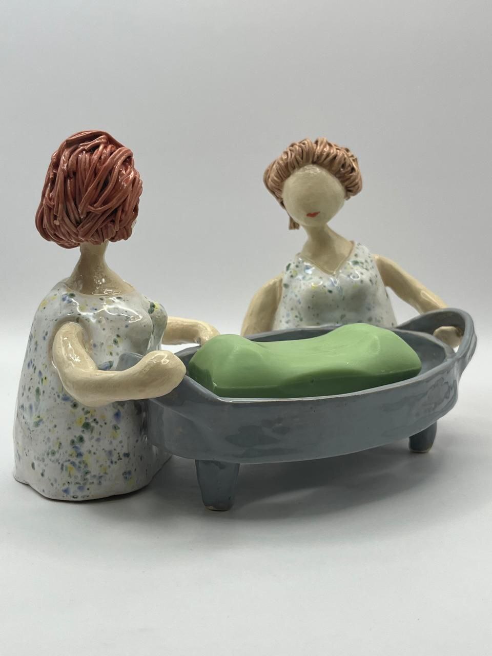 Interior ceramics for bathroom - My, Needlework without process, Ceramics, Creation, Longpost