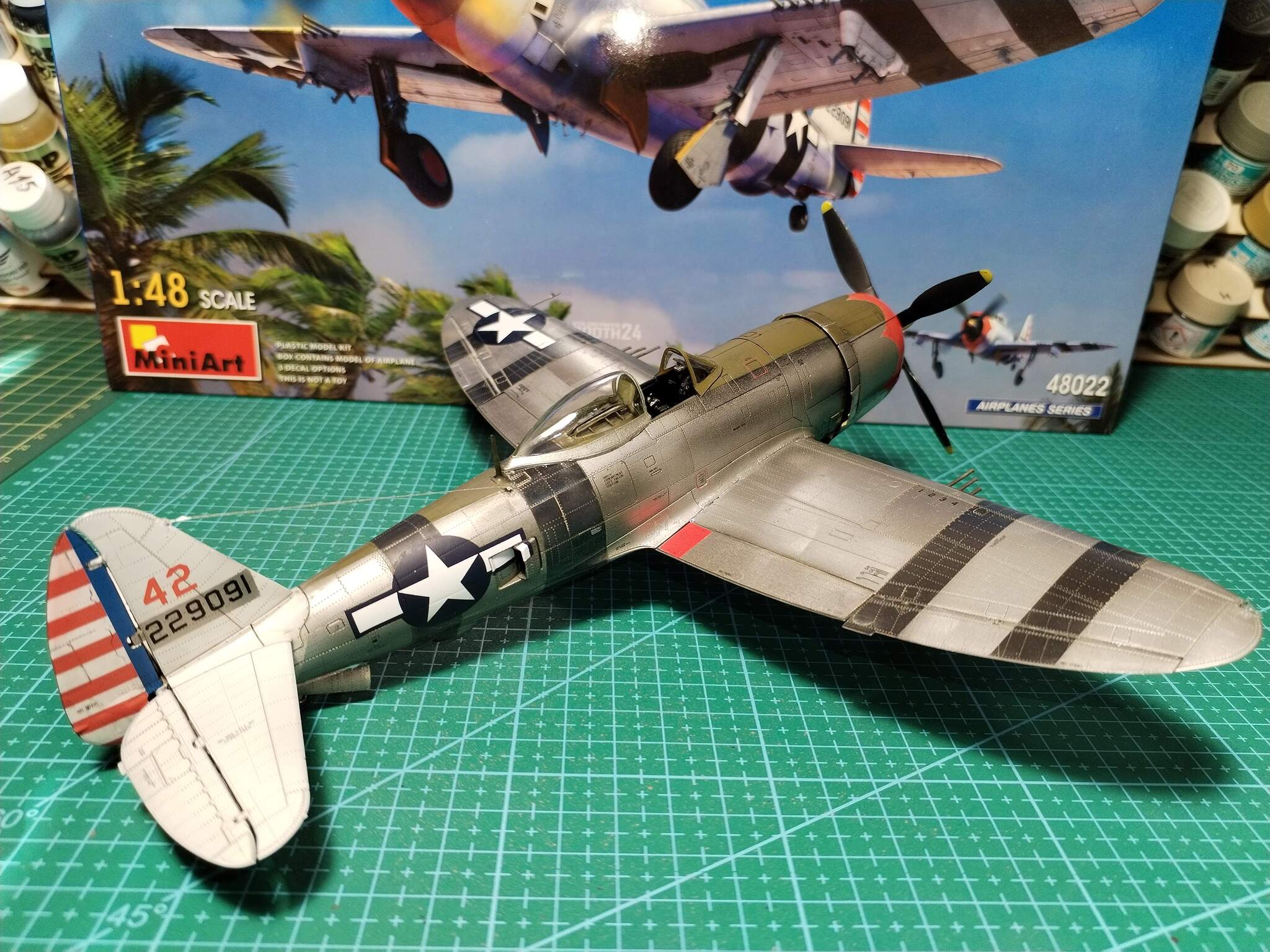 P-57D-28RA 1/48 MiniArt - My, Collecting, Stand modeling, Scale model, Modeling, The Second World War, Longpost