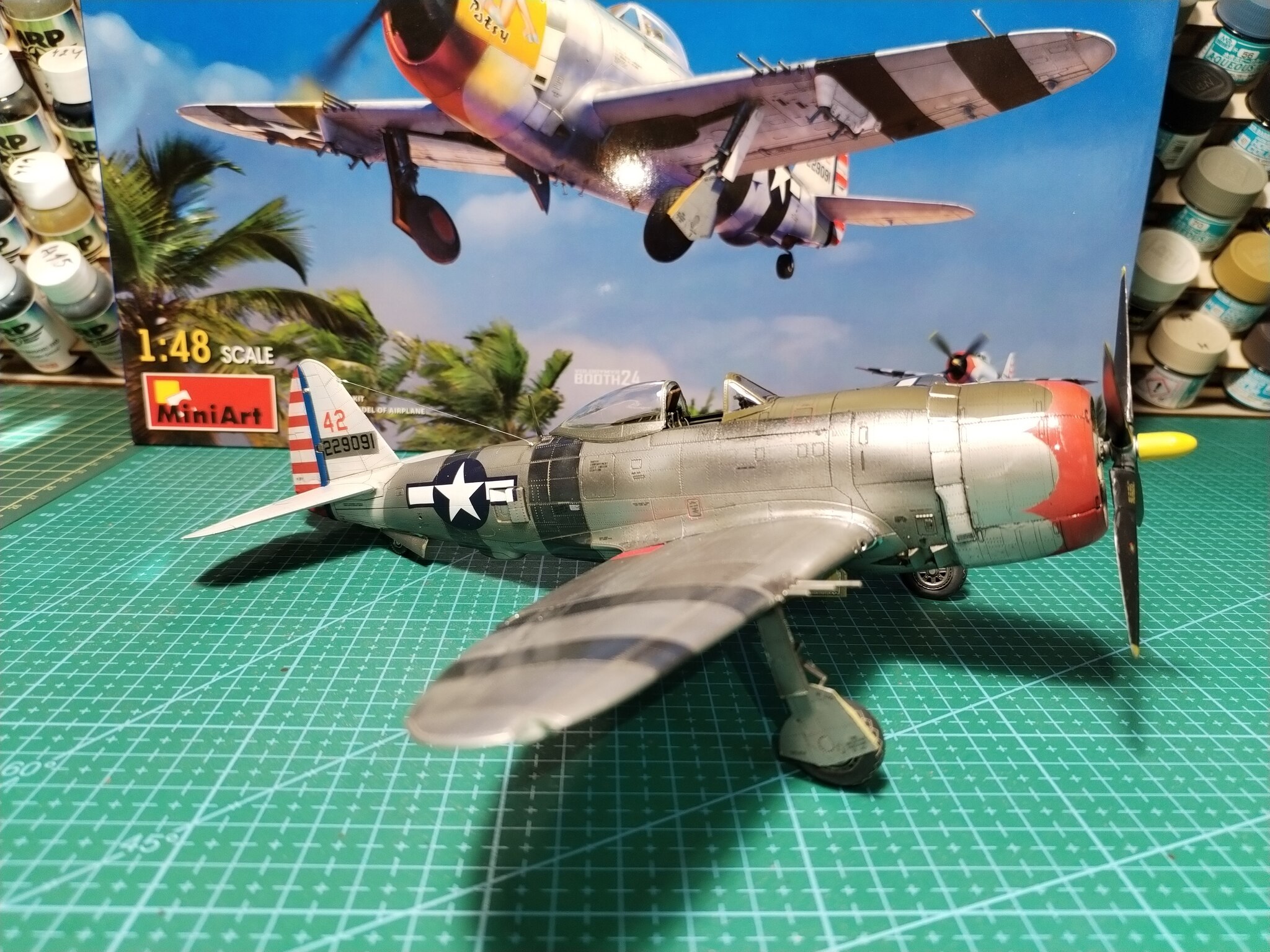 P-57D-28RA 1/48 MiniArt - My, Collecting, Stand modeling, Scale model, Modeling, The Second World War, Longpost