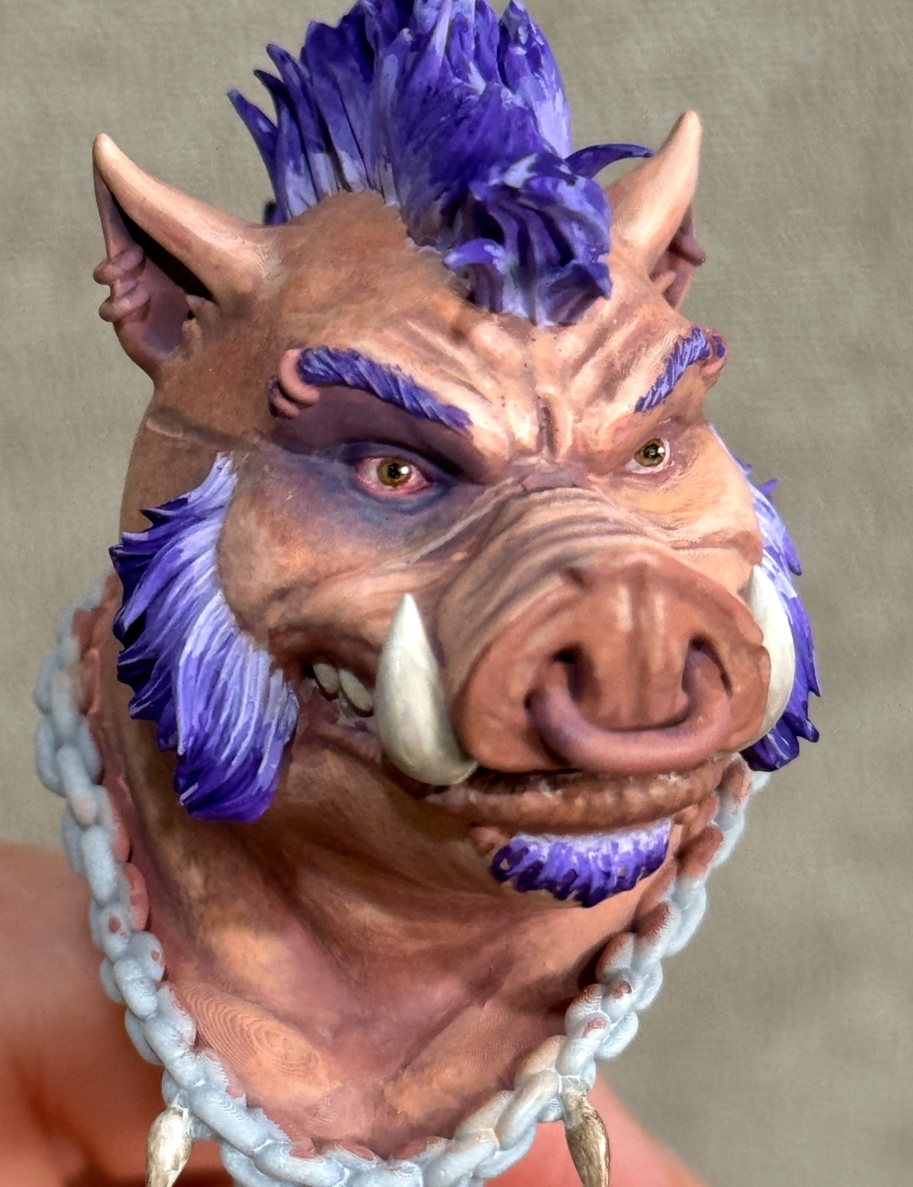 Bebop from Teenage Mutant Ninja Turtles (with removable glasses) - My, Needlework with process, Figurines, 3D печать, Needlework, Painting miniatures, Miniature, Teenage Mutant Ninja Turtles, Bebop and Rocksteady, Longpost