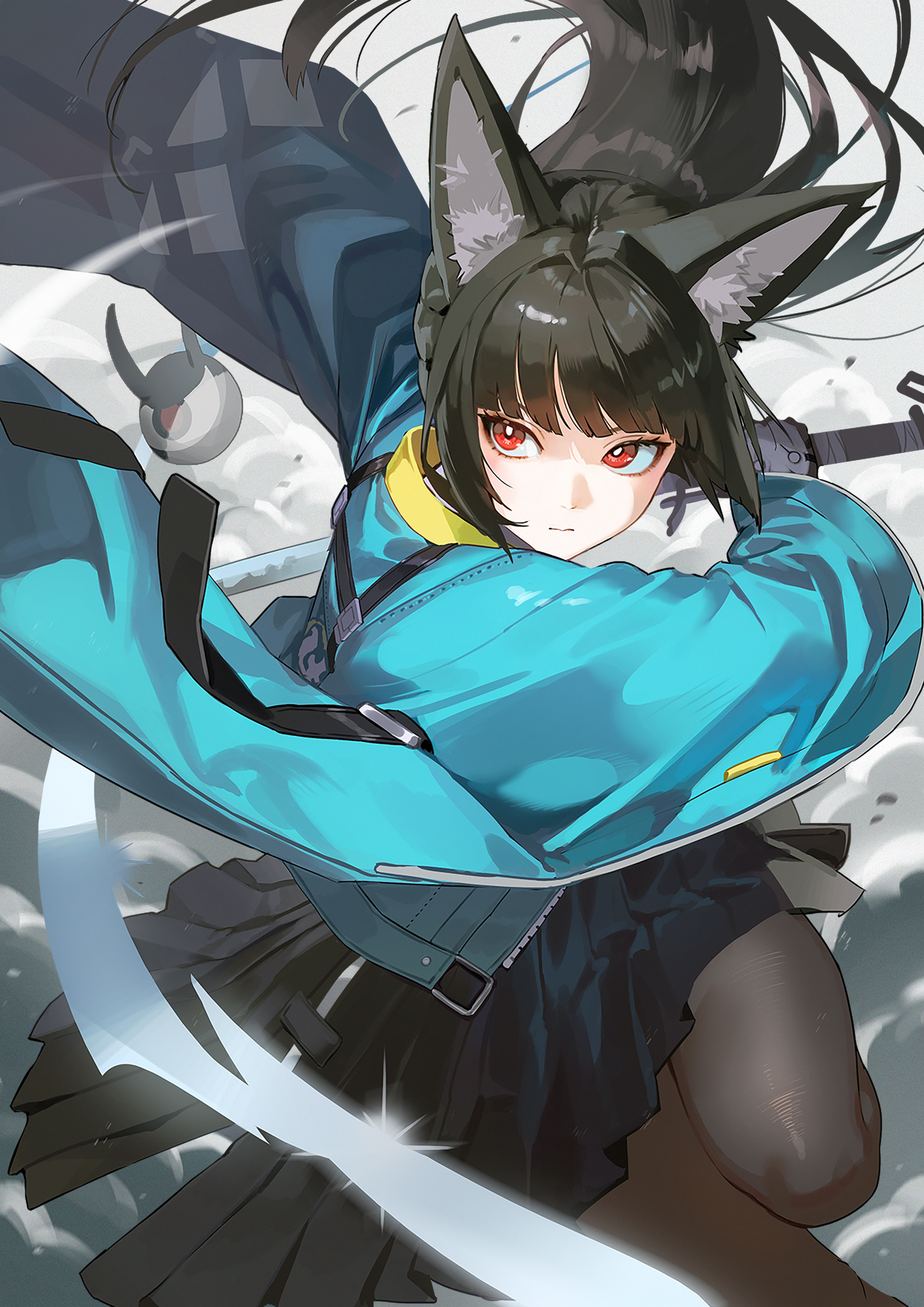 Miyabi - Anime art, Anime, Hoshimi Miyabi (zzz), Zenless Zone Zero, Animal ears, Kitsune