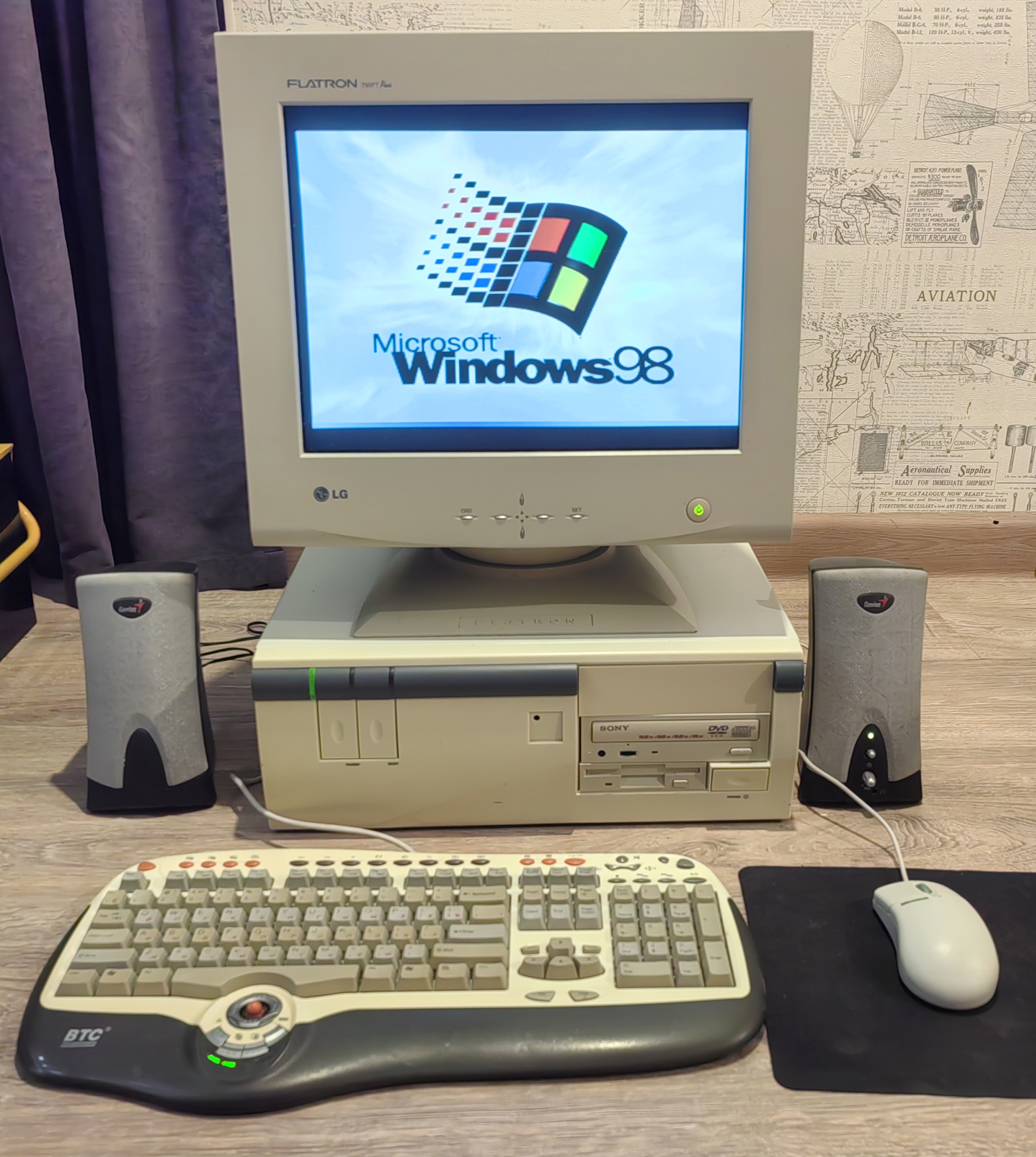 Ностальгия: Pentium-166, Windows 98 и игра Need for Speed II - Моё, Ретро компьютер, Десктоп, Кинескоп, Пентиум, Windows 98, Need for Speed, Текст