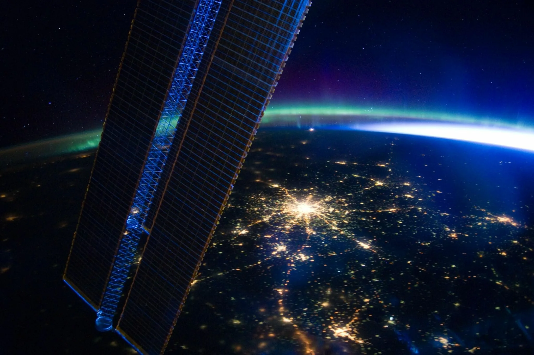 Night Moscow from the ISS! - Astronomy, View from the ISS, Moscow, Planet, Land, Goodnight