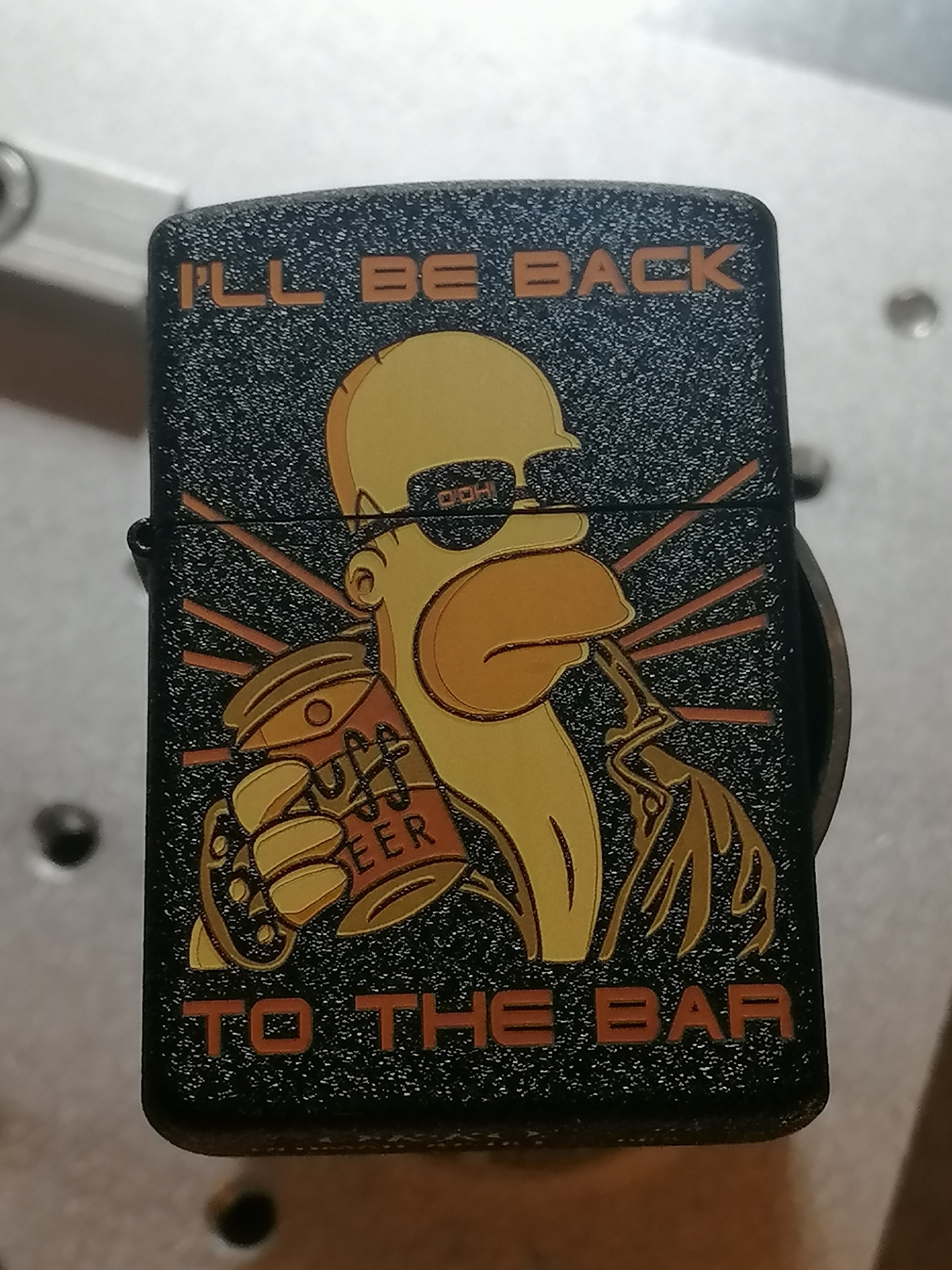 TermiGomer or Simpson the Destroyer - My, Laser engraving, Small business, Creation, The Simpsons, Terminator, Video, Video VK, Longpost