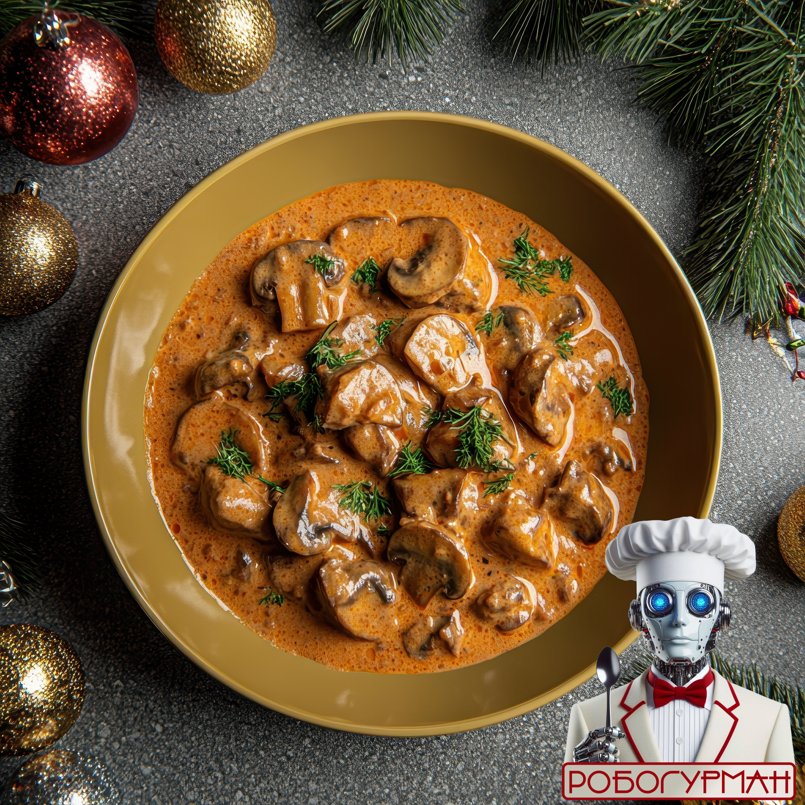 Грибной паприкаш по-мадьярски