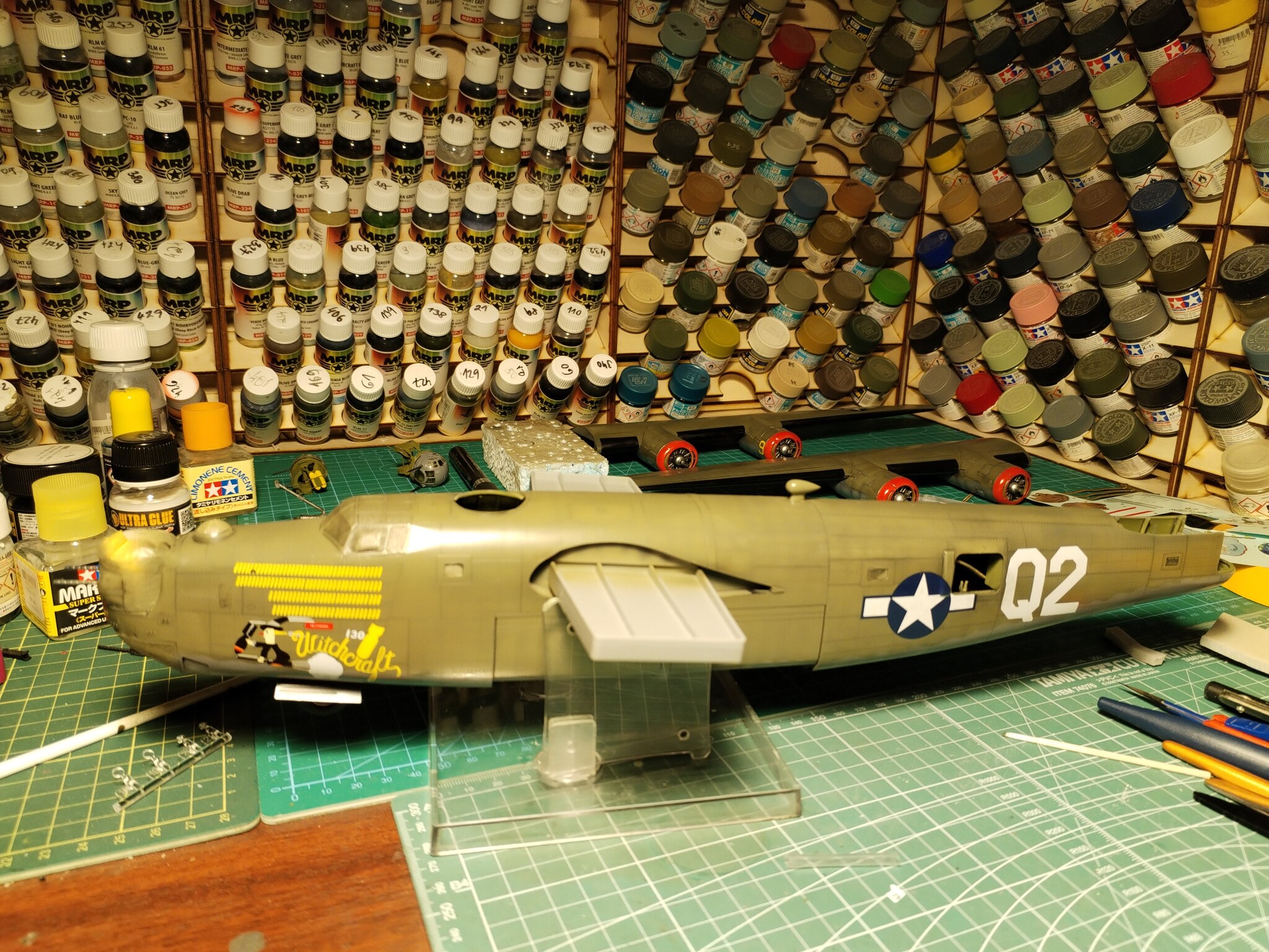 US B-24J Liberator  1/48 Hobby Boss - Моё, Стендовый моделизм, Масштабная модель, Моделизм, Коллекционирование, Вторая мировая война, Авиация, Длиннопост