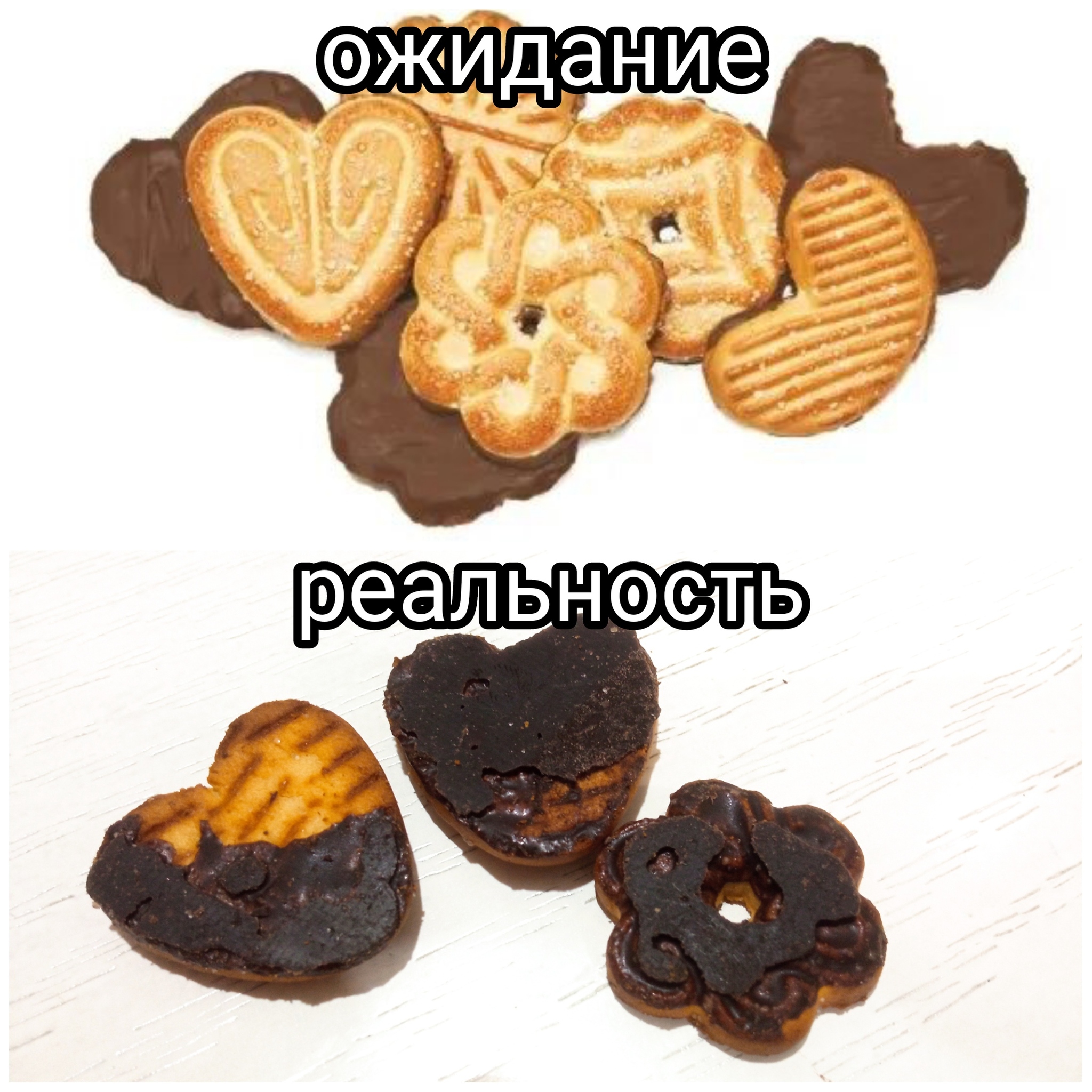 Monetochka is depressing - My, Score, Cookies, Expectation and reality, Picture with text