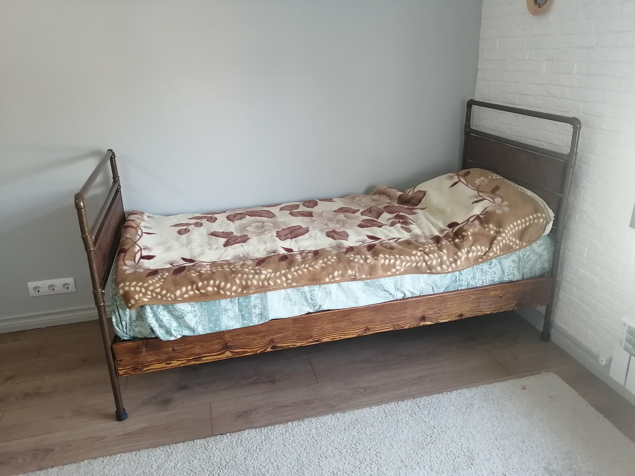 Bed for a 9 year old son - My, Metal products, Bed, Baby bed, With your own hands, Welding, Wood products, Master, Longpost