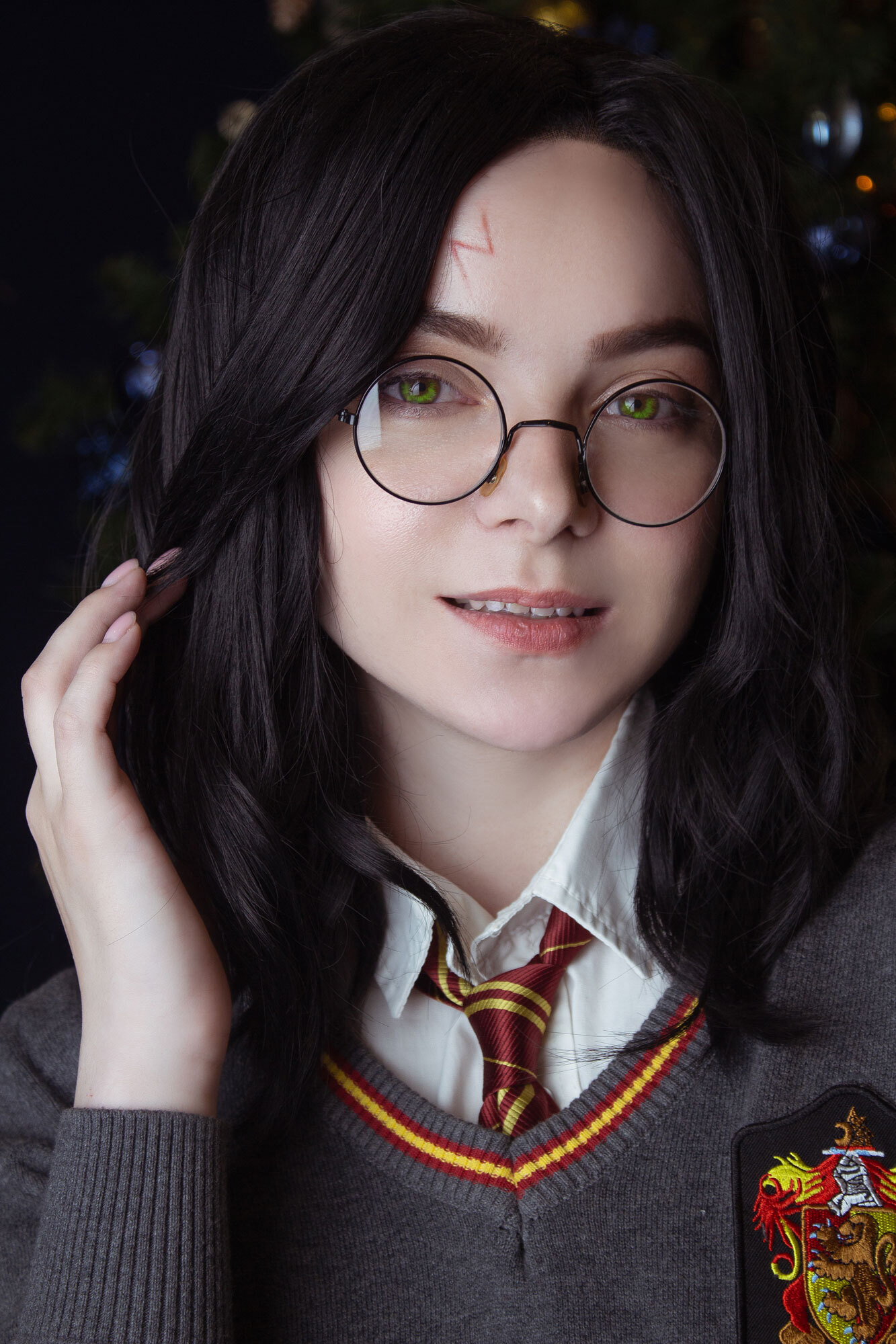 Would you like this version of Potter? - My, Cosplayers, Cosplay, Girls, Stockings, Harry Potter, The photo, Glasses, Magic, Longpost