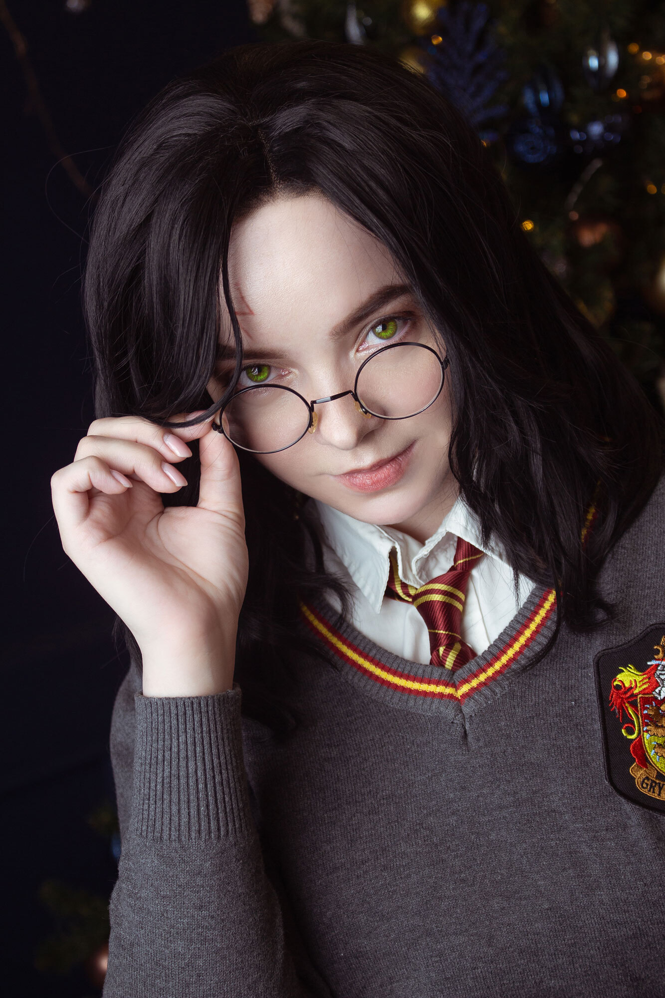 Would you like this version of Potter? - My, Cosplayers, Cosplay, Girls, Stockings, Harry Potter, The photo, Glasses, Magic, Longpost