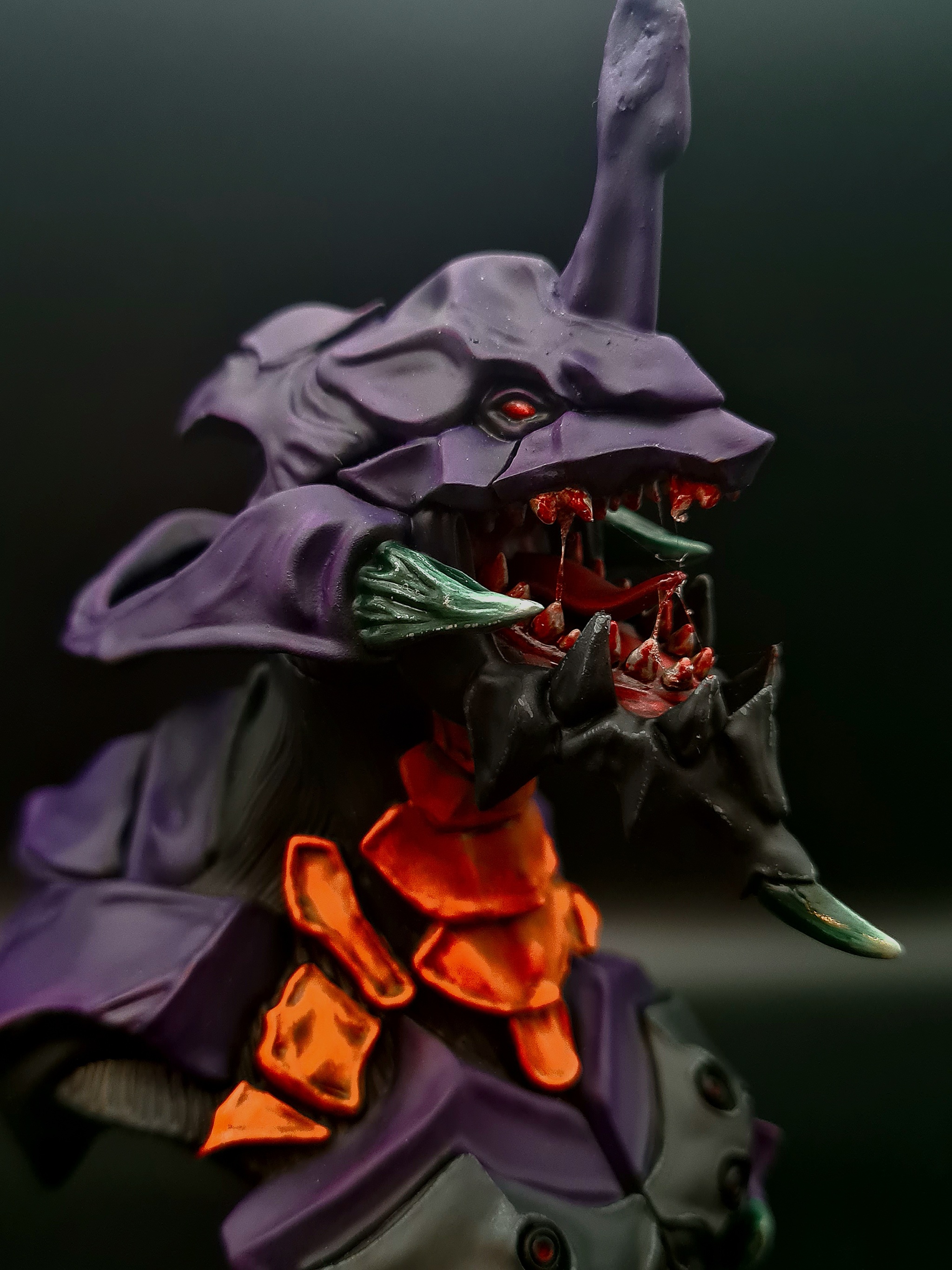 Eva 01 - My, Painting, Miniature, Anime, Figurines, Painting, 3D печать, 3D printer, Scale model, Video, Longpost