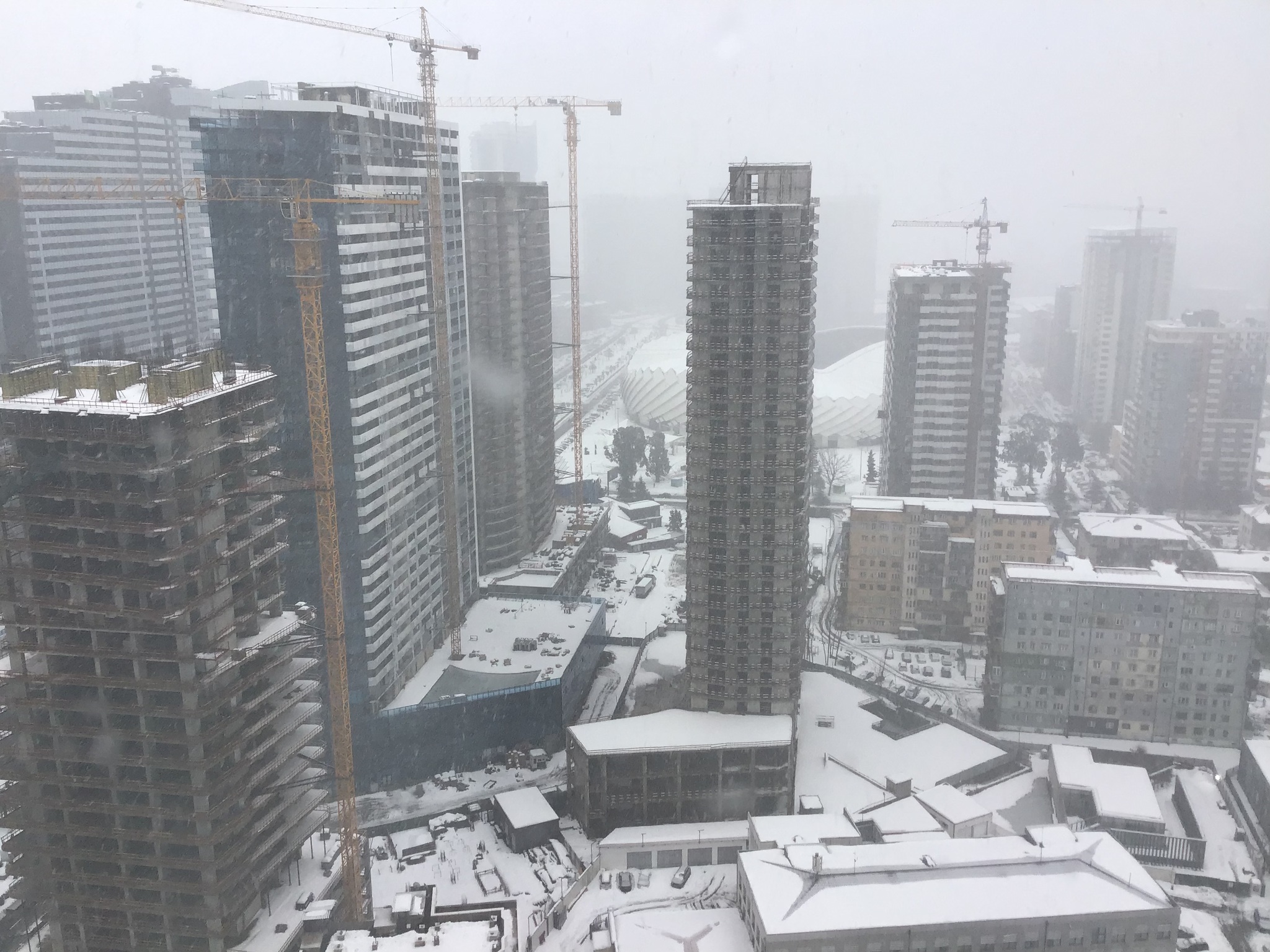 CATASTROPHIC SNOWFALL IN BATUMI! - My, Batumi, Snowfall, Nike, Slush, Longpost